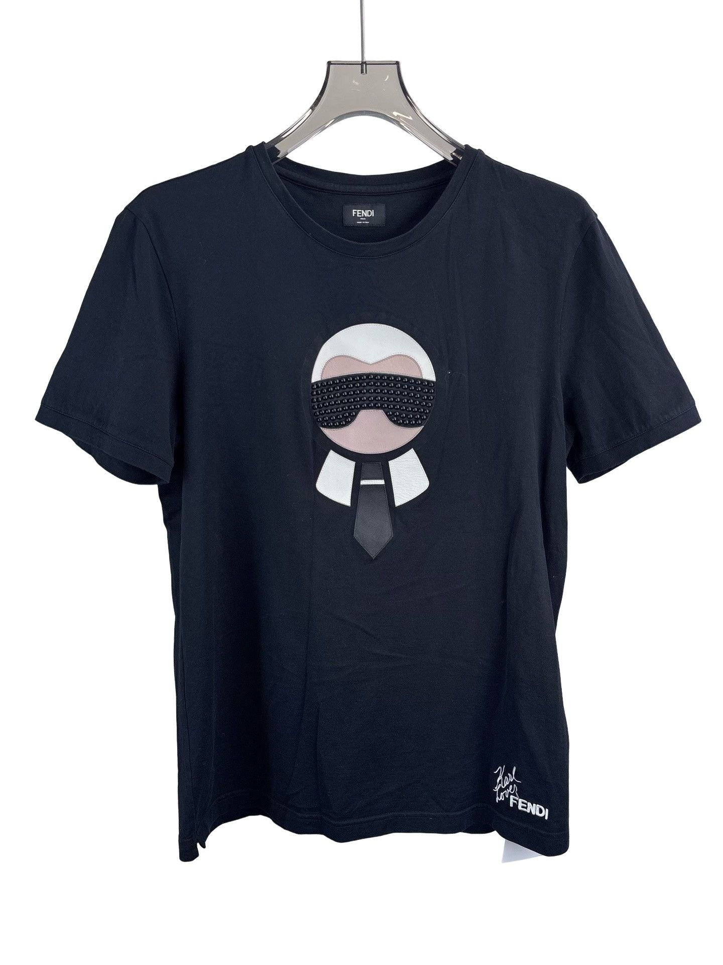 Fendi Fendi x Karl Lagerfeld Black Tee, 48, very good condition
