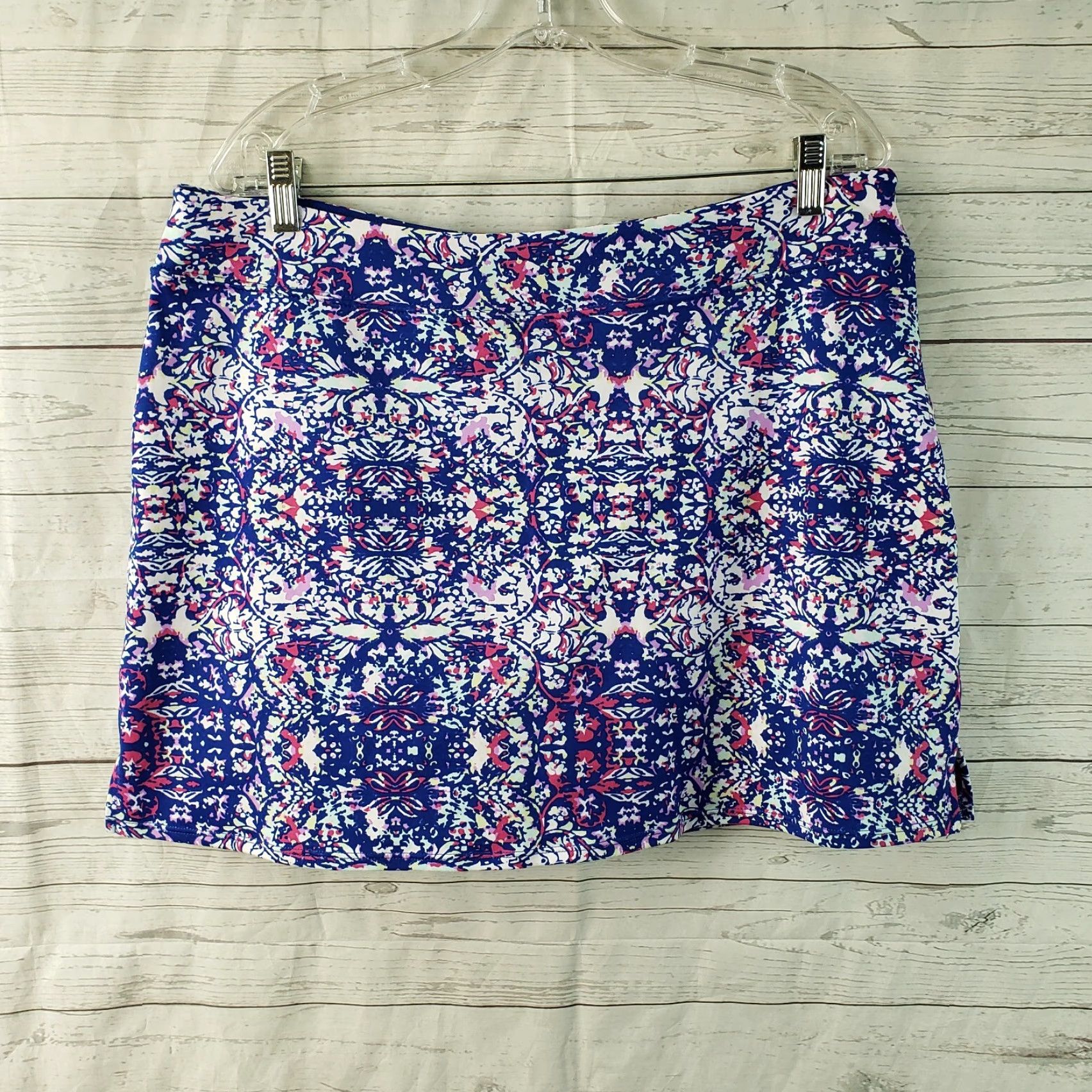 Vintage Tranquility Womens Skort XL Blue Pull On Activewear Short Athletic Polyester Blend Printed Size ONE SIZE - 2 Thumbnail
