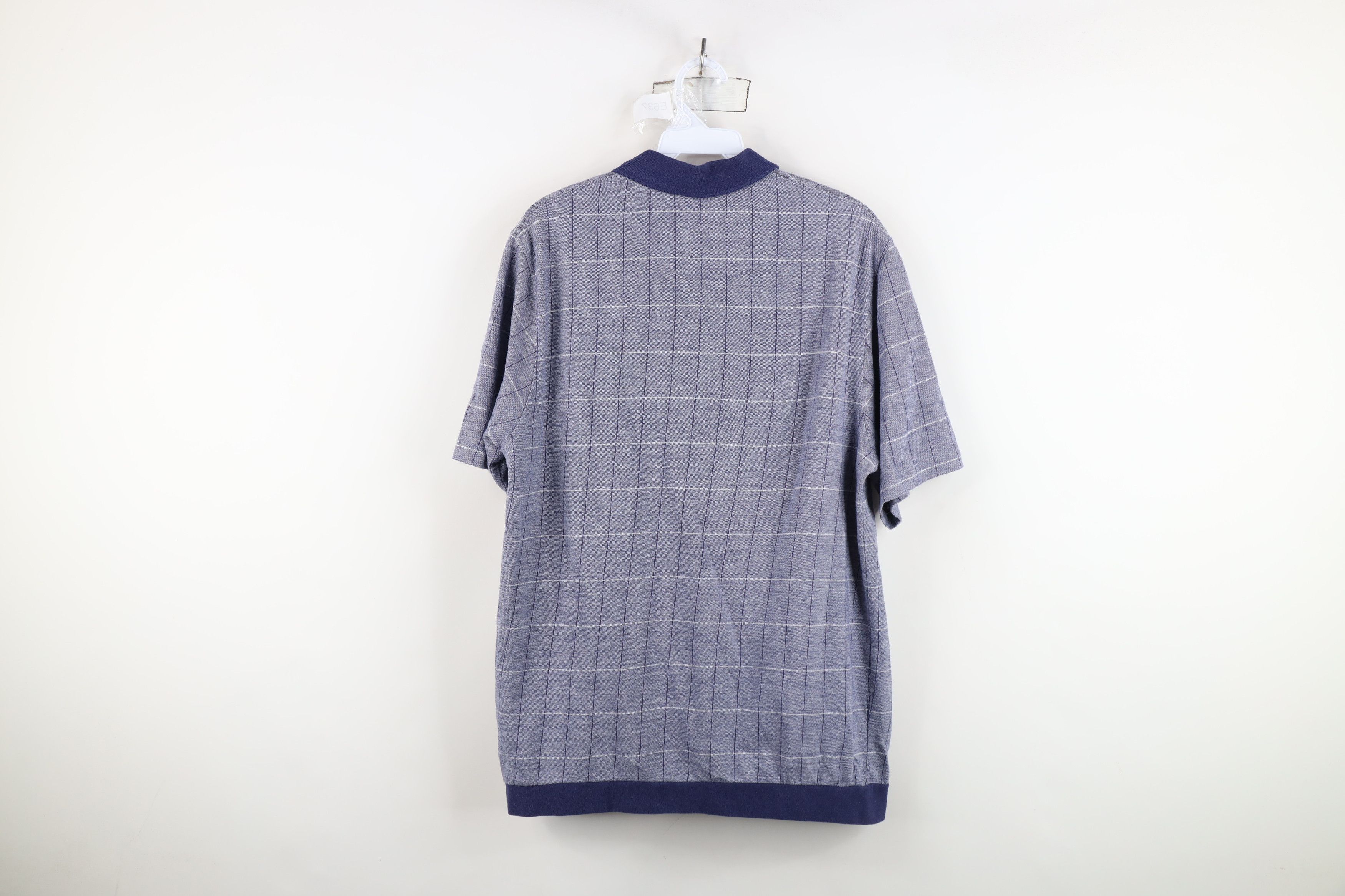 Vintage Vintage 90s Streetwear Knit Pullover Polo Shirt Blue Size US L / EU 52-54 / 3 - 12 Thumbnail