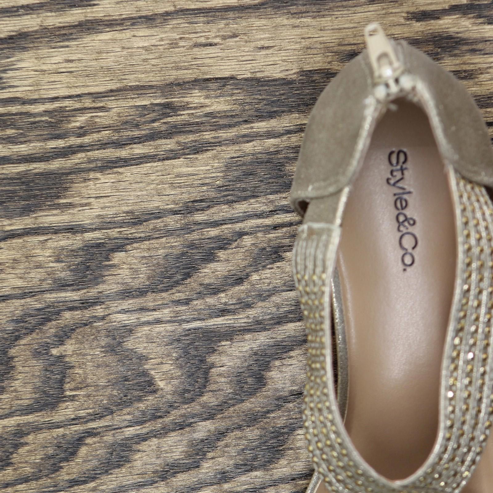 Style & Co Nwt Style & Co. Strappy Wedge Sandals Platino Gold 7.5m Size US 7.5 / IT 37.5 - 7 Thumbnail