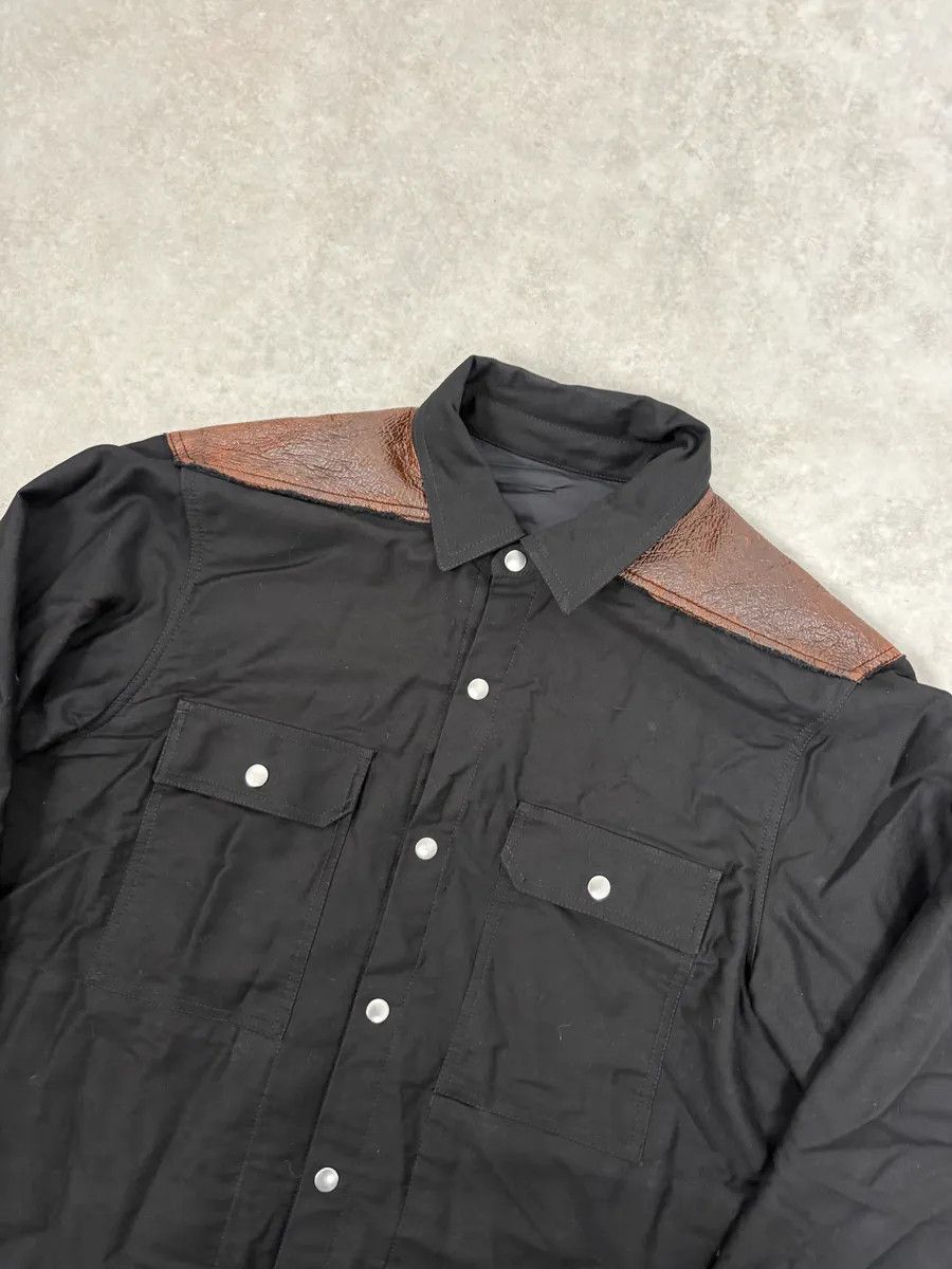 Rick Owens AW2019 Rick Owens Black Leather Back Panel Over Shirt Jacket Size US M / EU 48-50 / 2 - 4 Thumbnail