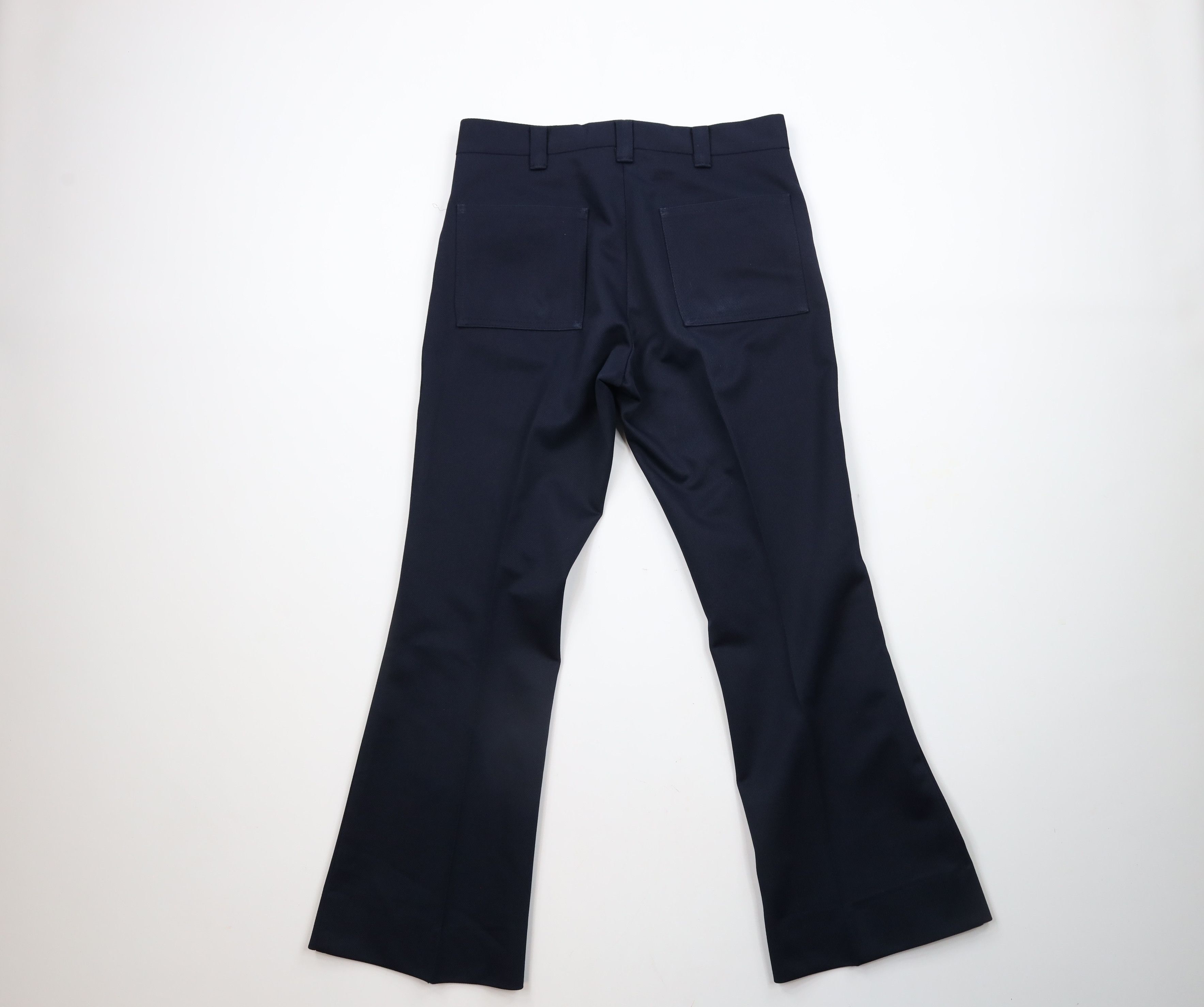 Levi's × Vintage Vintage 70s Levis Bell Bottoms Chino Pants Navy Blue USA Size US 32 / EU 48 - 7 Thumbnail