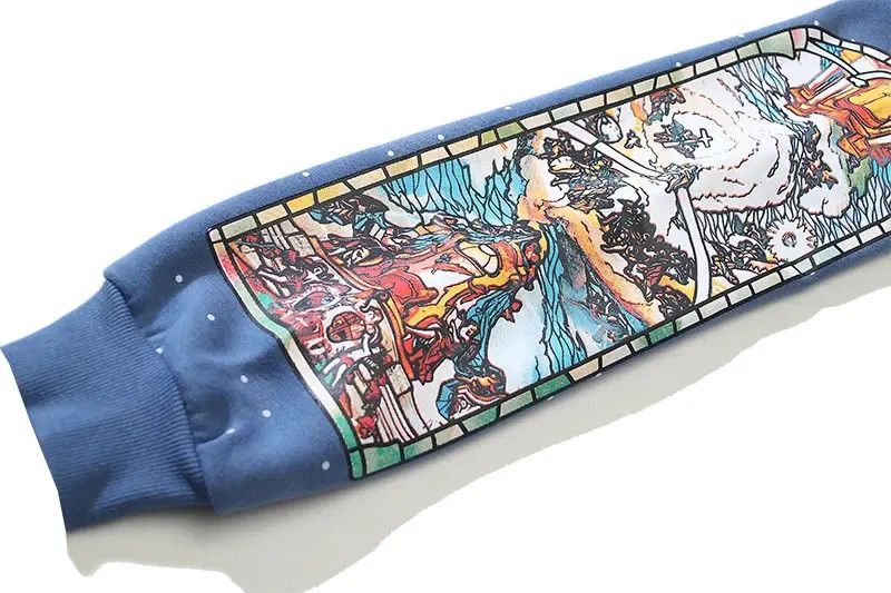 Designer Graffiti Dyed Print Plush Flannel Hoodies Size US XXL / EU 58 / 5 - 7 Thumbnail