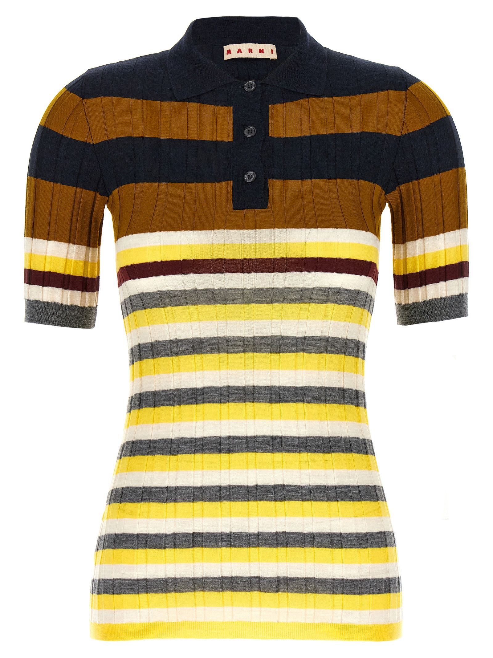 Marni Ribbed Wool Polo Shirt Size M / US 6-8 / IT 42-44 - 1 Thumbnail