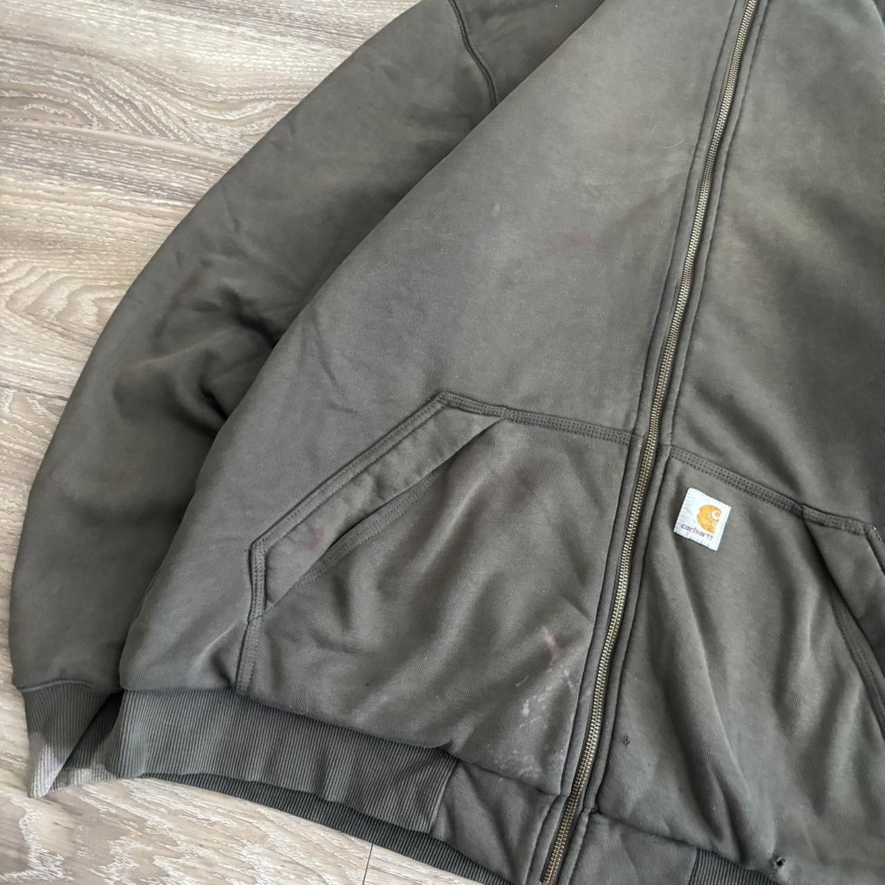 Carhartt Crazy Vintage 90s Dark Grey Carhartt Streetwear Heavyweight Zip Up Hoodie! Size XLT Size US XL / EU 56 / 4 - 3 Thumbnail