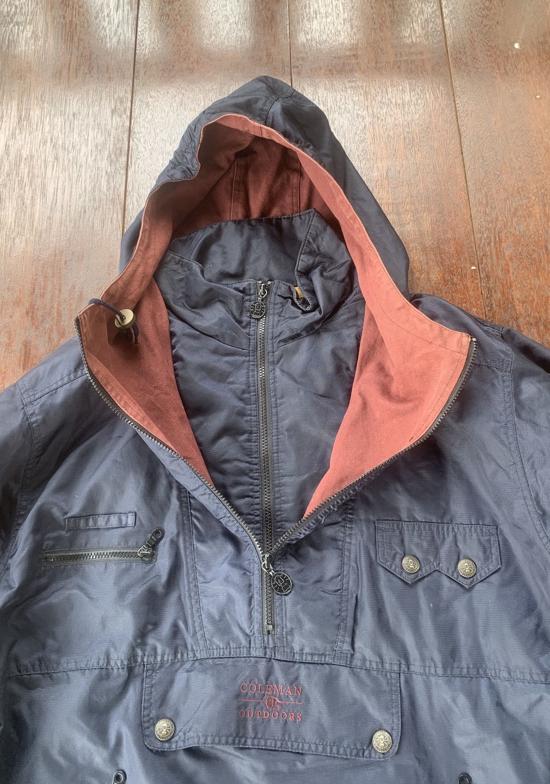 Coleman × Vintage Vintage Coleman anorak multi pocket hoodie jacket Size US L / EU 52-54 / 3 - 4 Thumbnail
