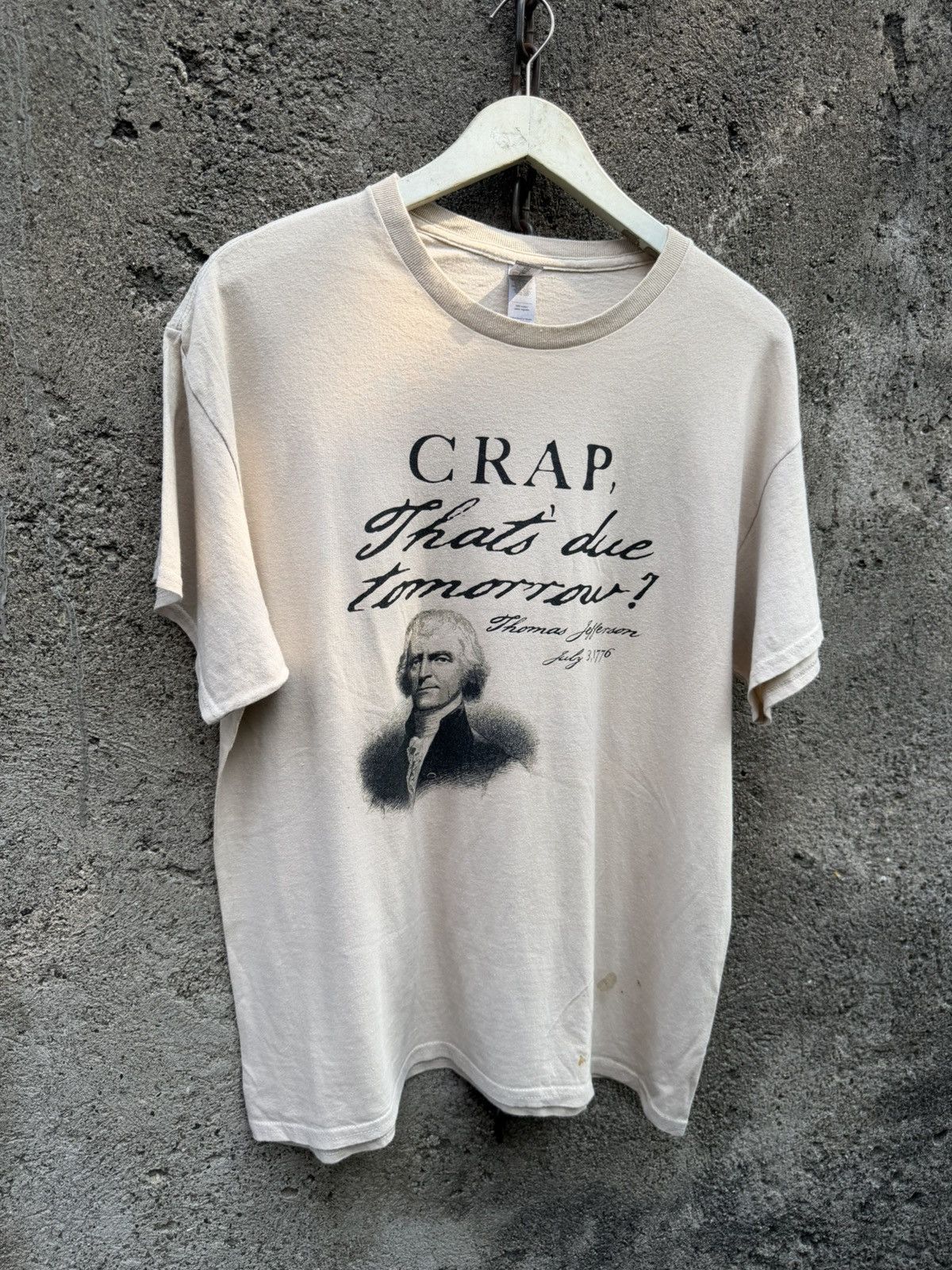 Vintage Thomas Jefferson “Crap, That’s Due Tomorrow?” Graphic Tee Size US L / EU 52-54 / 3 - 1 Thumbnail