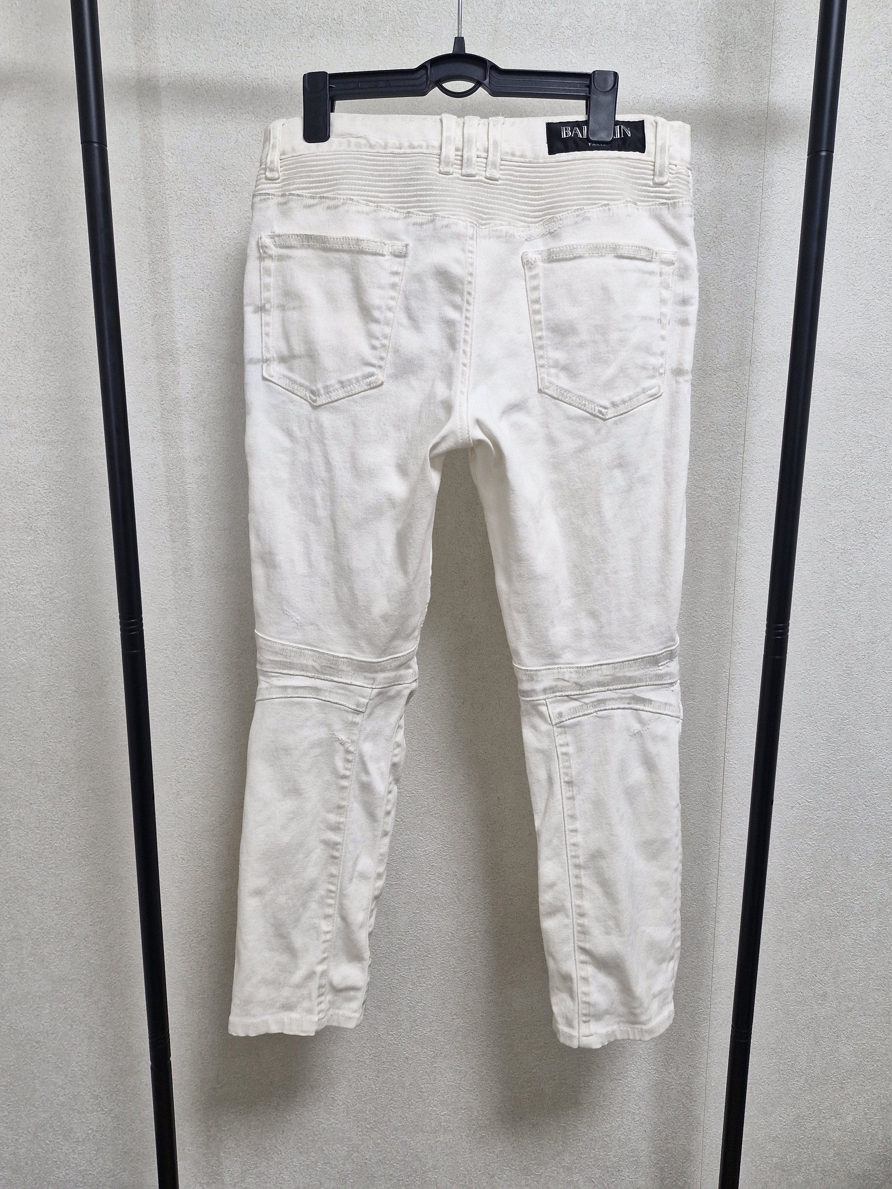 Balmain BALMAIN SS16 Dirty White Biker Jeans Size US 32 / EU 48 - 3 Thumbnail
