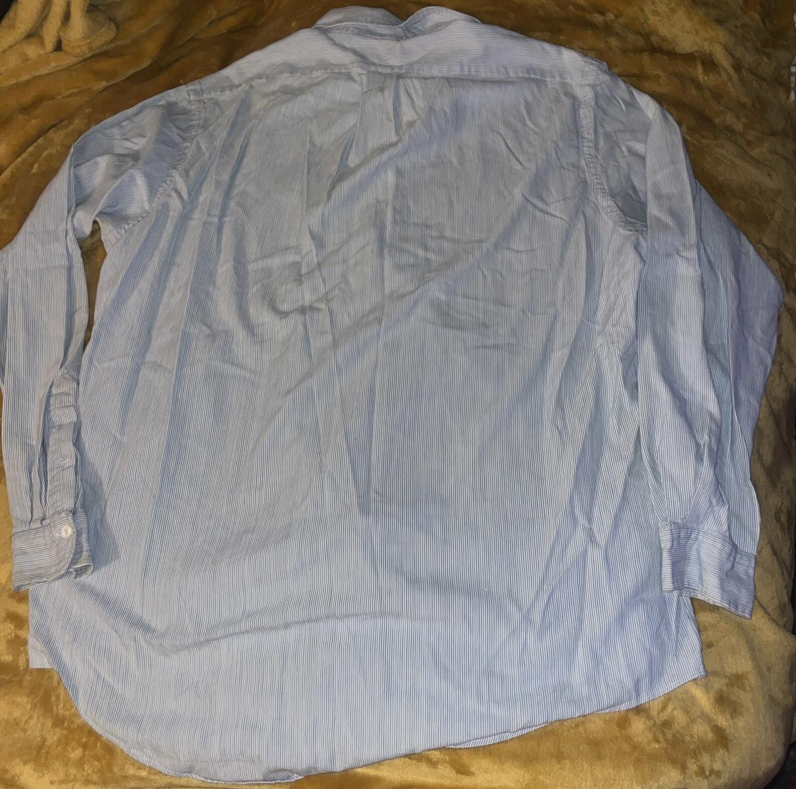 Polo Ralph Lauren Polo Ralph Lauren Button Long Sleeve Blue Pinstripe Pony XL Size US XL / EU 56 / 4 - 7 Thumbnail