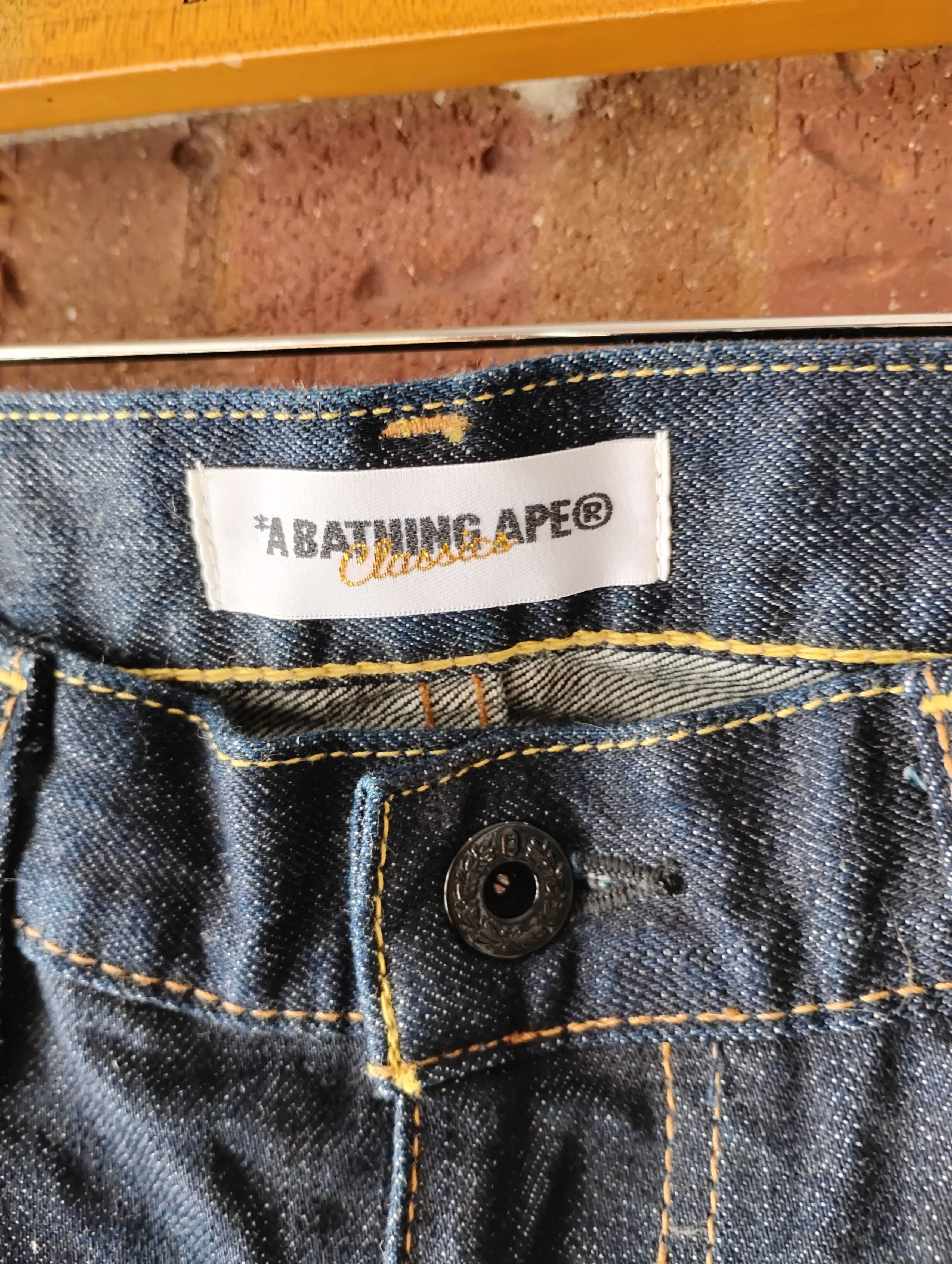Bape Bape shark face "WGM" indigo denim Size US 31 - 4 Thumbnail