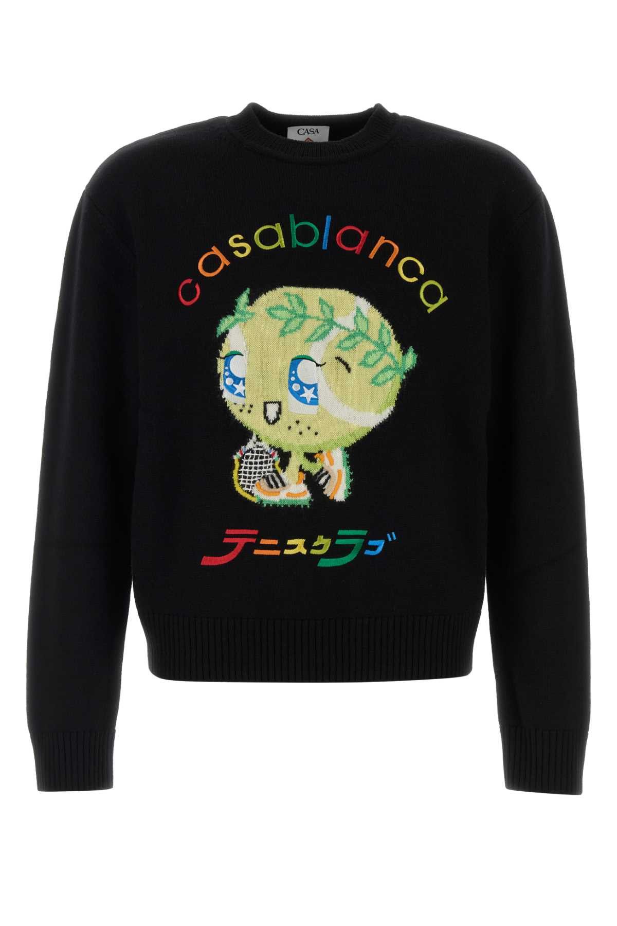 Casablanca Black Wool Sweater Size US XL / EU 56 / 4 - 1 Thumbnail