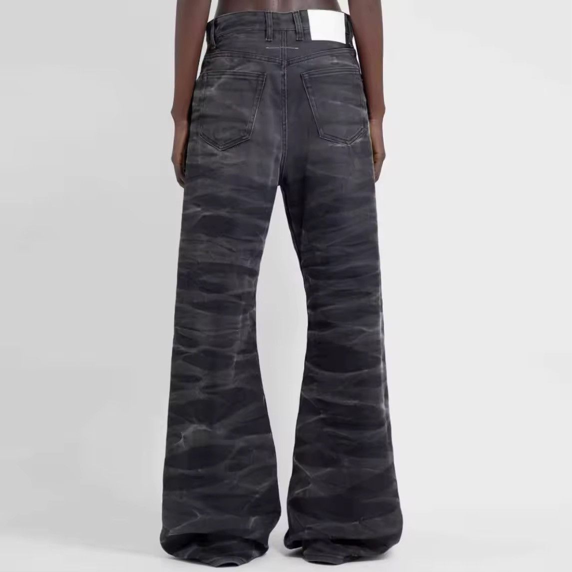 Designer Design Washed Bootcut Flared Hombre Baggy Jeans Pants Size US 30 / EU 46 - 4 Thumbnail