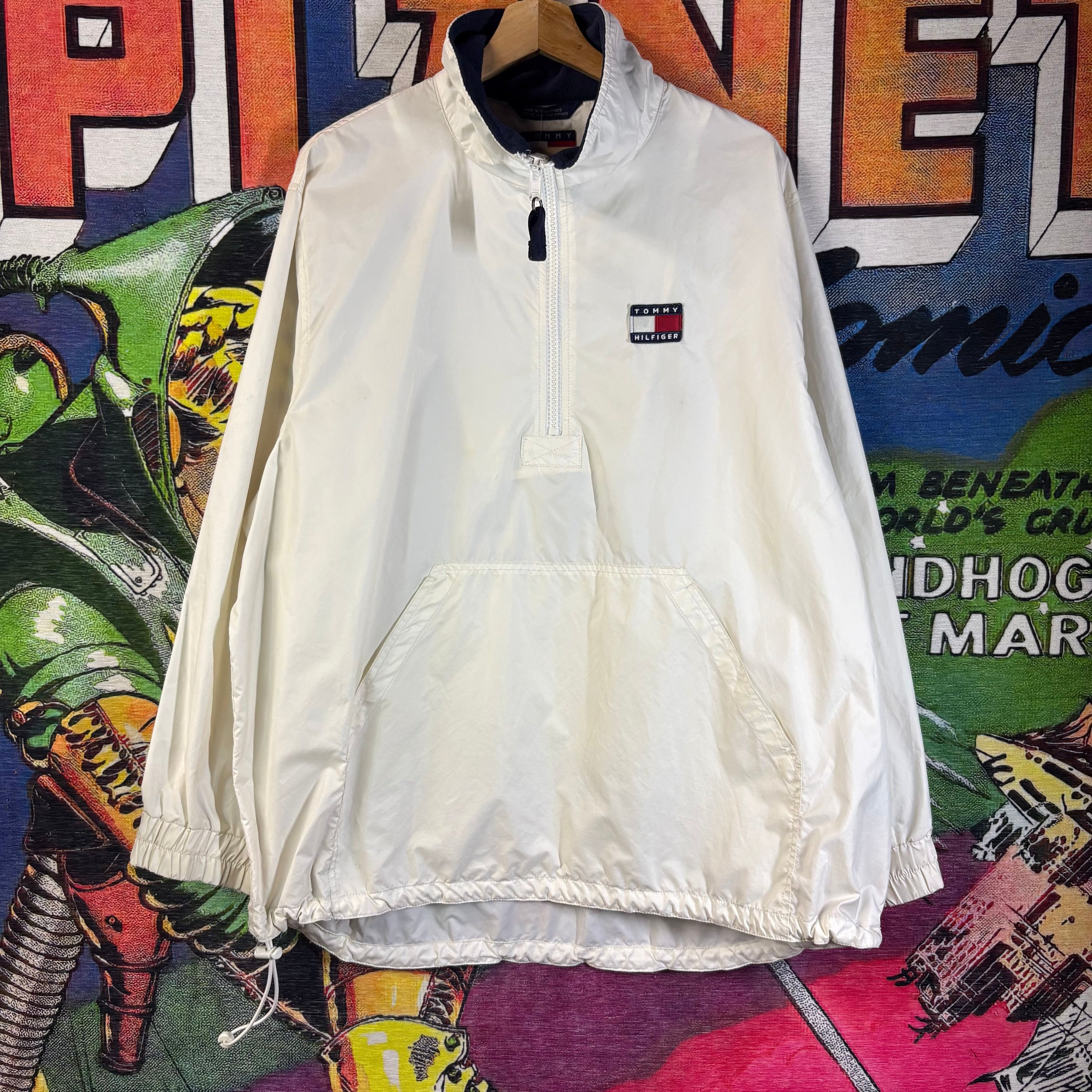 Tommy Hilfiger Vintage Tommy Hilfiger 90s White Nylon PullOver Windbreaker Size US XL / EU 56 / 4 - 1 Thumbnail