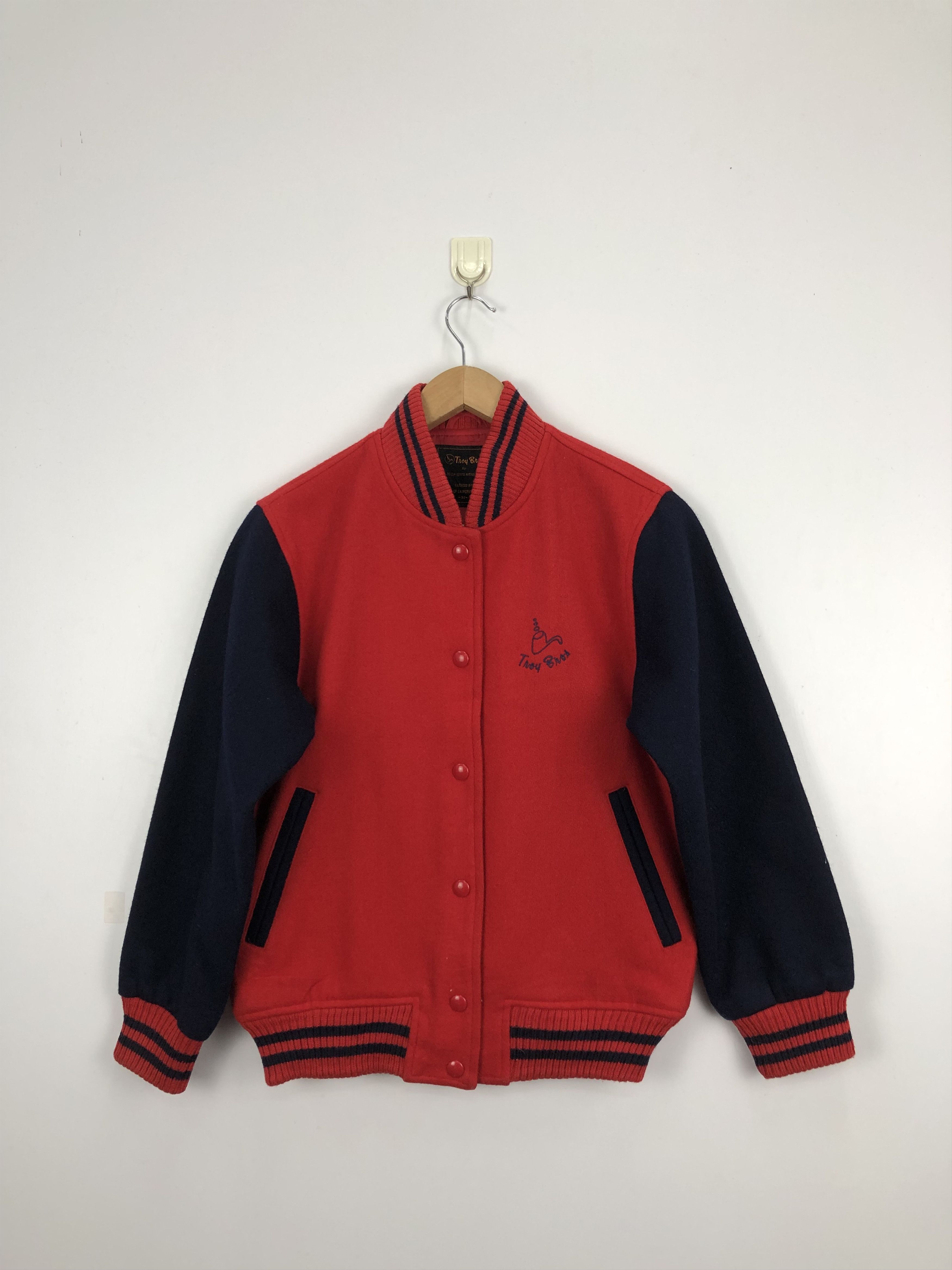 Vintage Vintage Troy Bros Wool Varsity Jacket Red V0289 Size US M / EU 48-50 / 2 - 1 Thumbnail