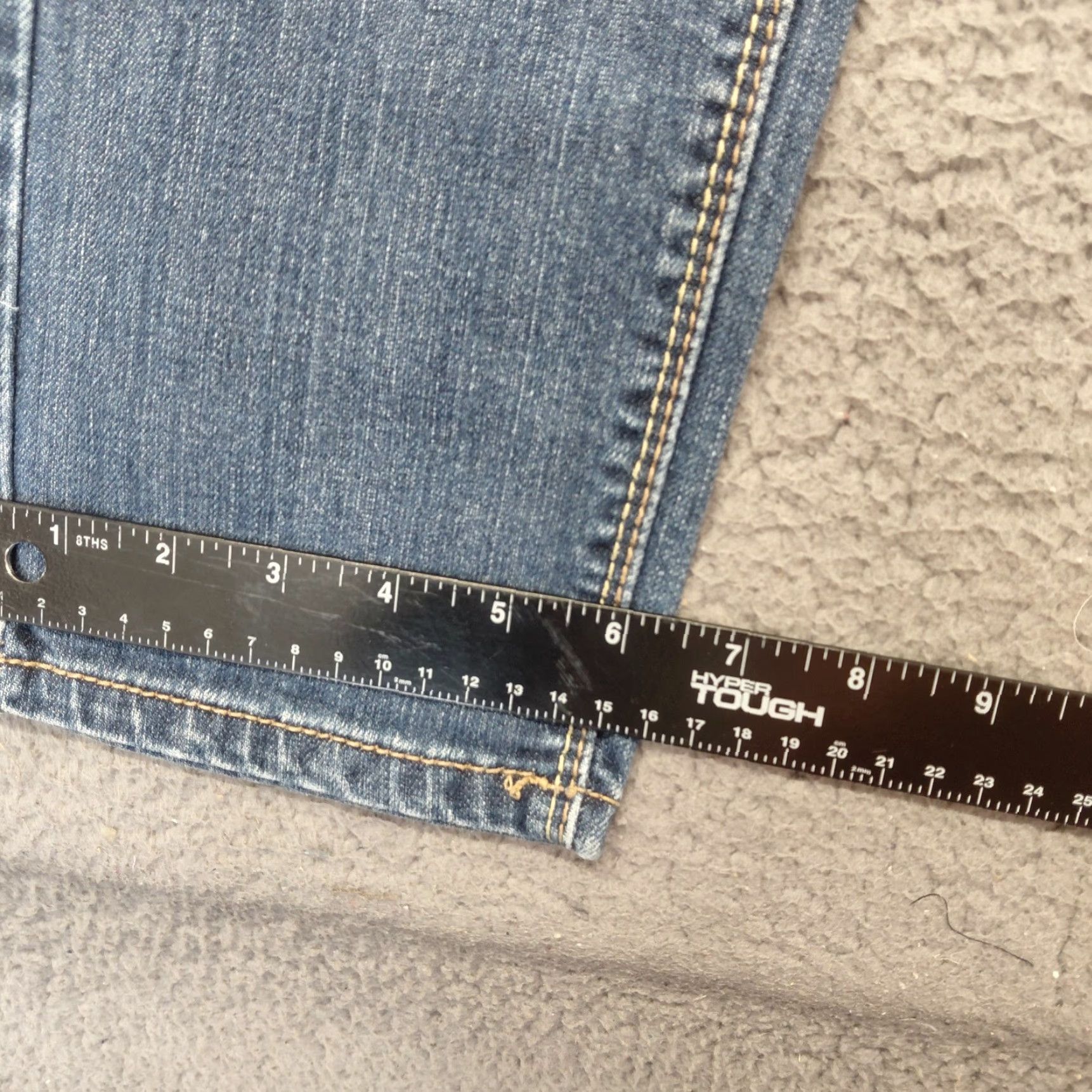 Denime Amethyst Jeans Women's Size 9 Blue Denim Distress Straight Stretch Embroidered Regular Bootcut Jeans Size 30" / US 8 / IT 44 - 7 Thumbnail