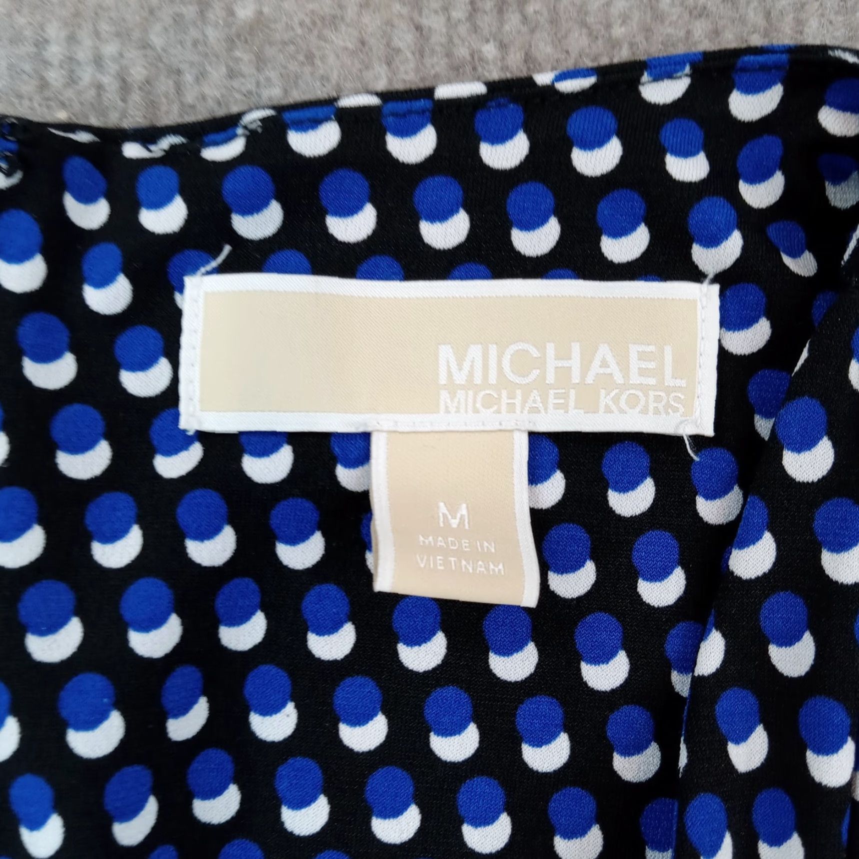 Michael Kors Michael Kors Dress Maxi Womens Medium Blue Black White Polka Dot Sleeveless V-Neck Sleeved Pullover Size M / US 6-8 / IT 42-44 - 4 Thumbnail