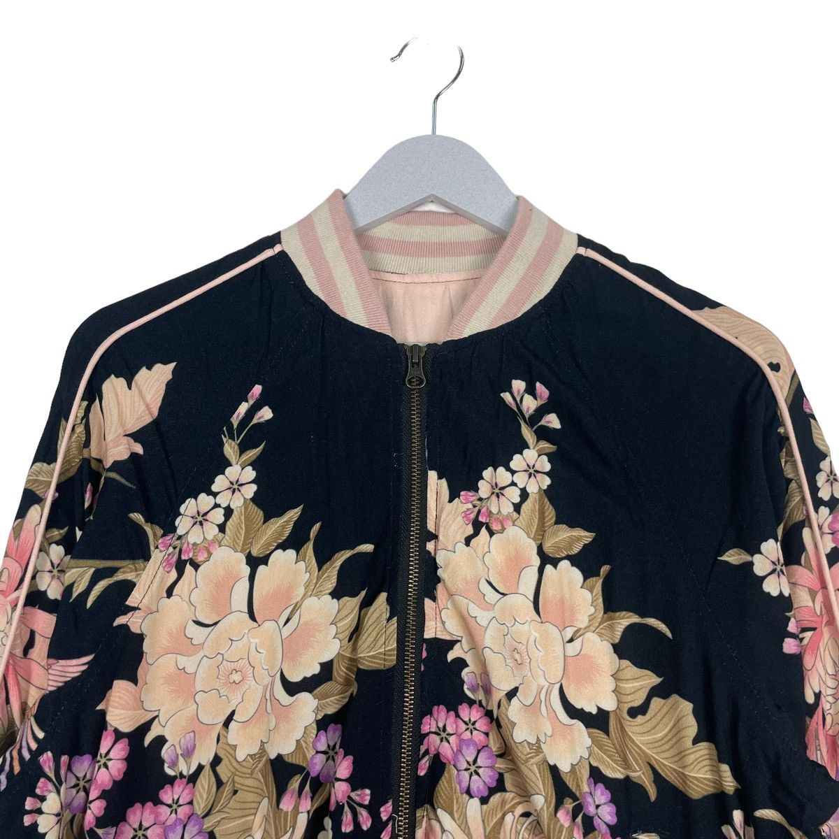 Japanese Brand 💥SUKAJAN SAKURA FLORAL REVERSIBLE ZIPPER JACKET Size M / US 6-8 / IT 42-44 - 3 Thumbnail