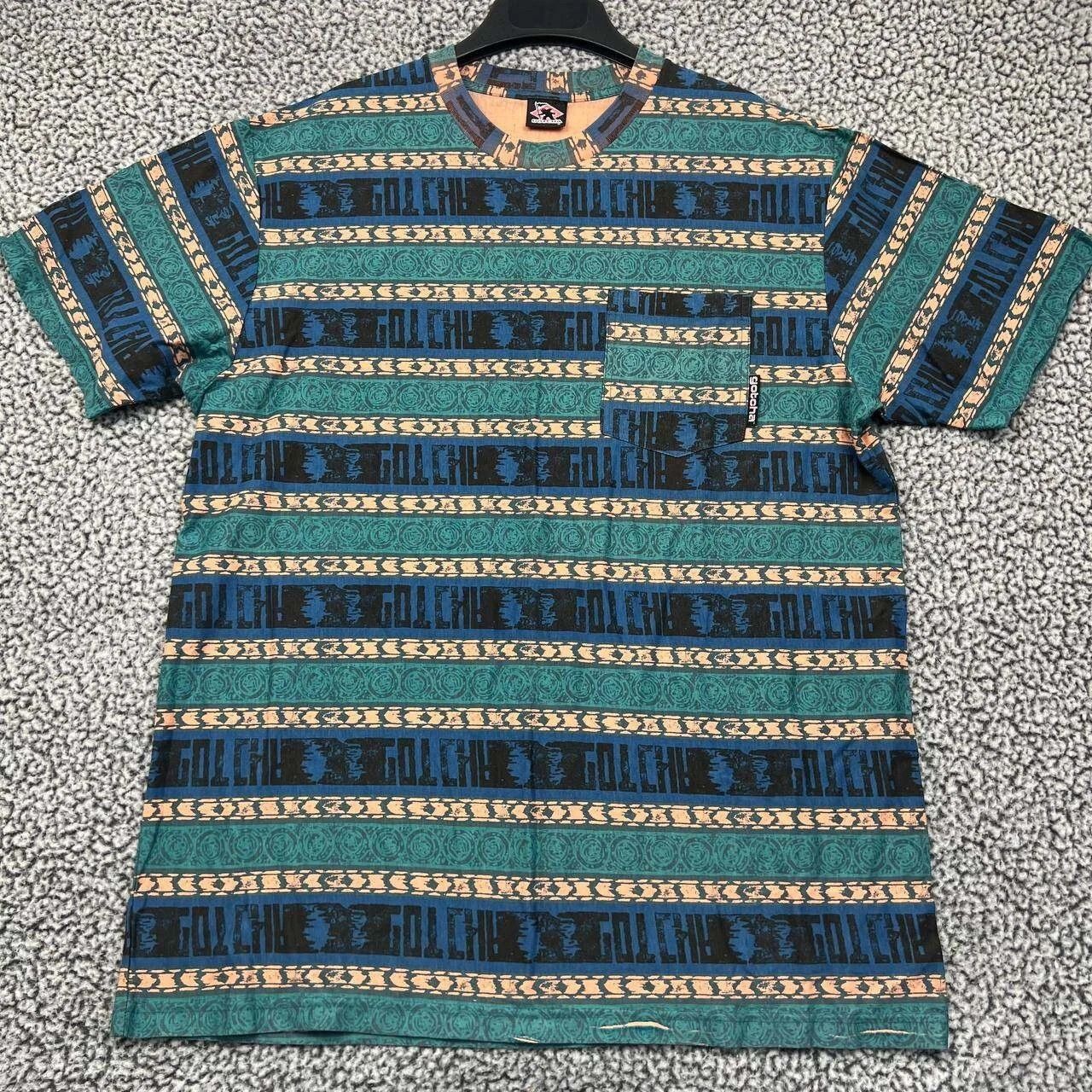 Gotcha Gotcha Shirt Men Green Blue Short Sleeve Crew Neck Cotton XL Size US XL / EU 56 / 4 - 1 Thumbnail