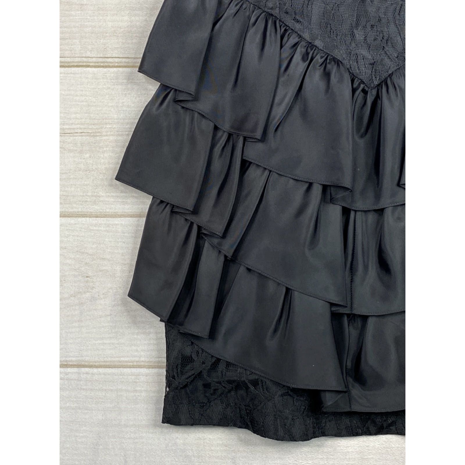Vintage VINTAGE Jackie O! Dress Womens Jr Sz 13 Black Lace Cocktail Shirt Dress Decade Unknown Art Deco Vintage Womens 13 Black Lace Dress Jackie O! Size XL / US 12-14 / IT 48-50 - 3 Thumbnail
