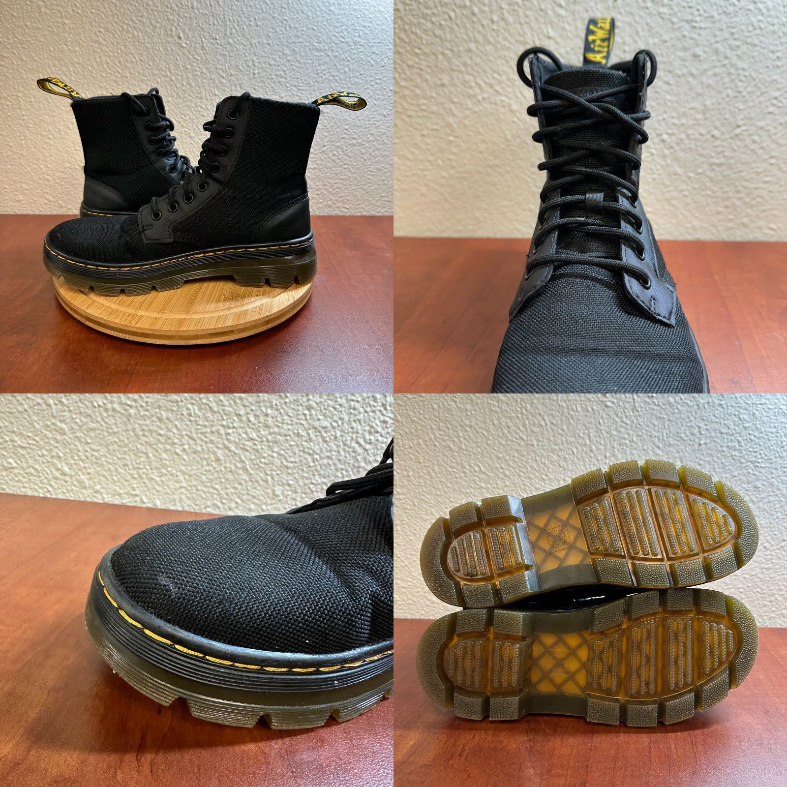 Dr. Martens Dr. Martens Boots Women 9 Black Nylon Canvas Lace Up Combat Opium Casual Travel 9 US Mens Womens Boys Girls Size US 7 / IT 37 - 8 Thumbnail