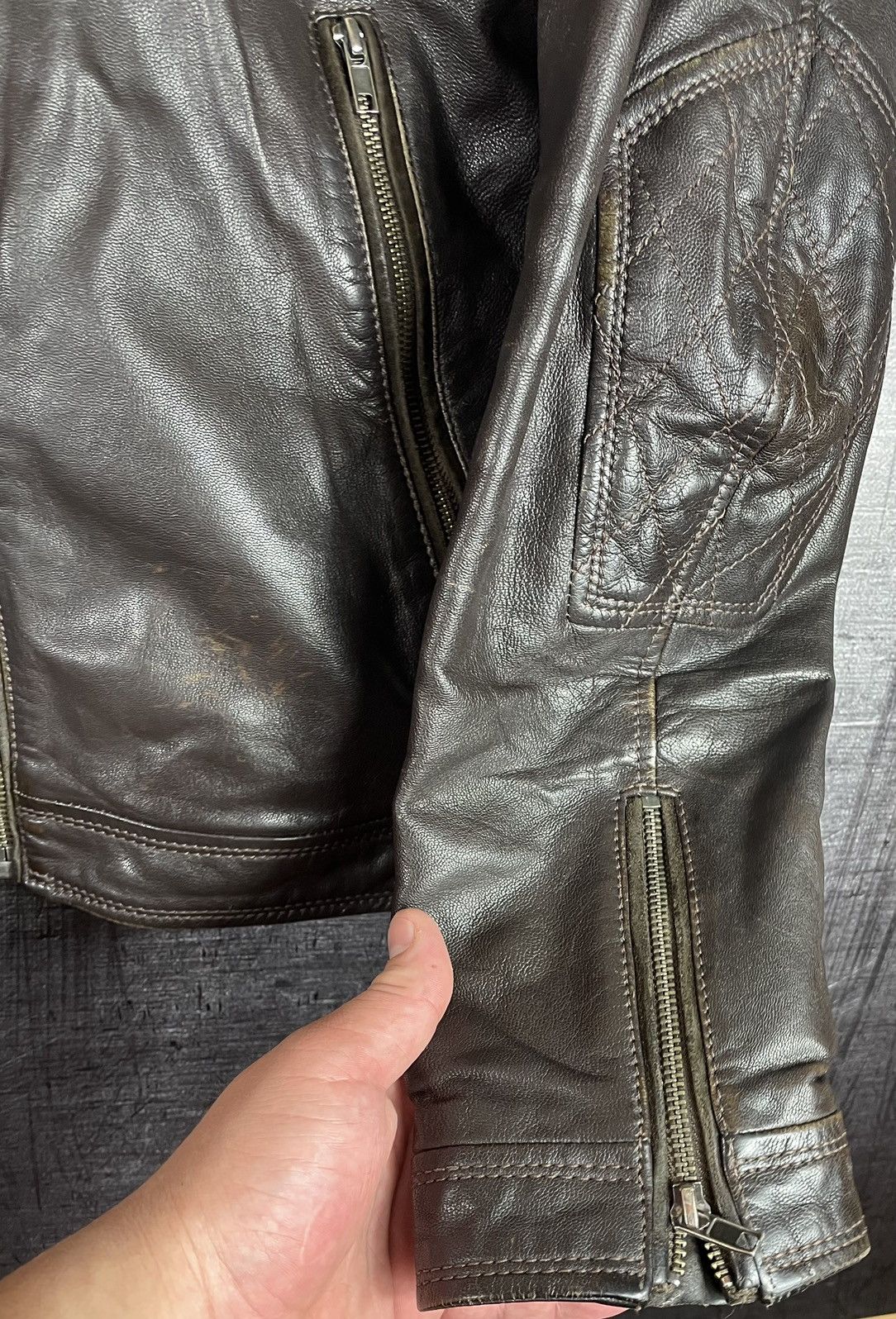 Diesel DIESEL BIKER LEATHER JACKET Size US XL / EU 56 / 4 - 3 Thumbnail