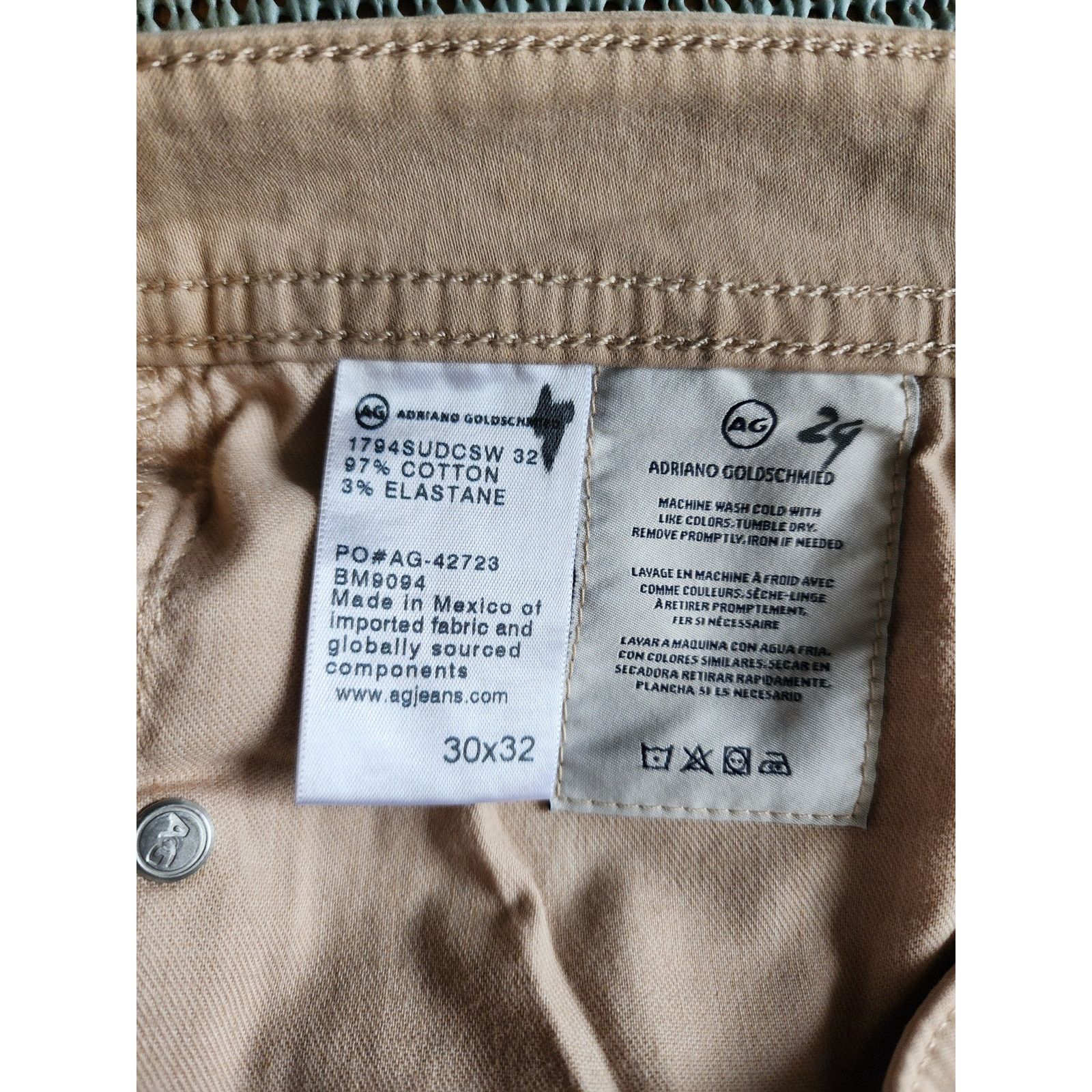 AG Adriano Goldschmied AG Everett Slim Straight Tan Pants 30X32 Size US 30 / EU 46 - 5 Thumbnail