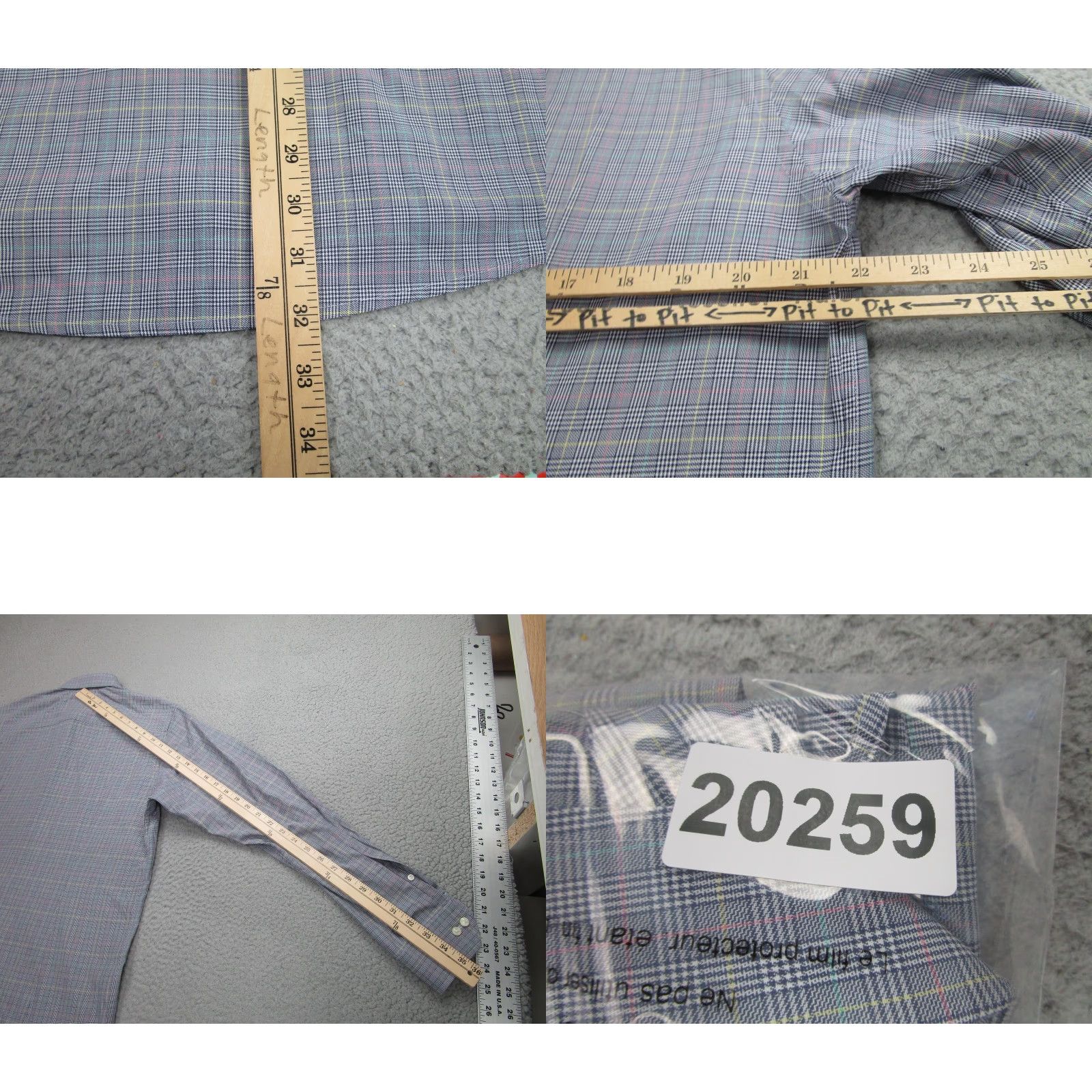 Eton VINTAGE Eton Shirt Mens Large Multi Plaid Dress Shirt 100% Cotton Long Sleeve Blue Mens L 16 Neck - 1970s? Size 42R - 8 Thumbnail
