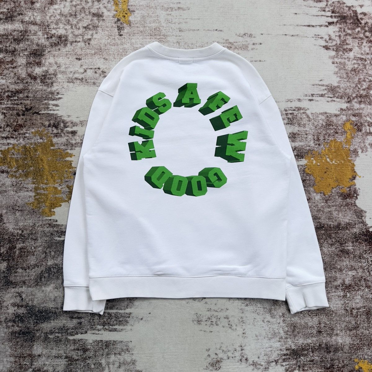 AFEW AFGK A FEW GOOD KIDS WHITE CREWNECK SWEATSHIRT GREEN LOGO Size US L / EU 52-54 / 3 - 2 Thumbnail