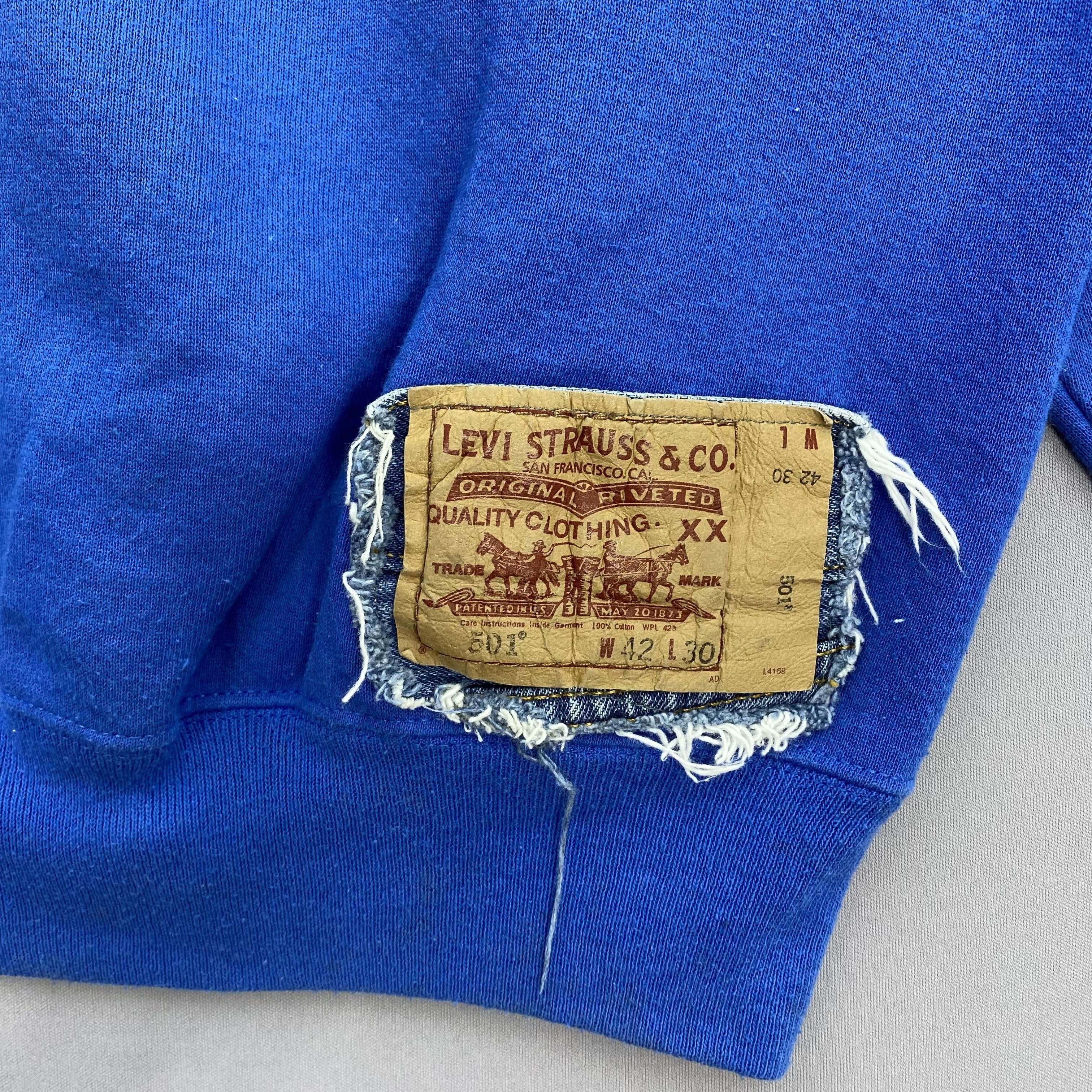 Vintage 90s Remake by Panama Boy Sweatshirt Levi's 501 Patch Sweater Size US XL / EU 56 / 4 - 4 Thumbnail