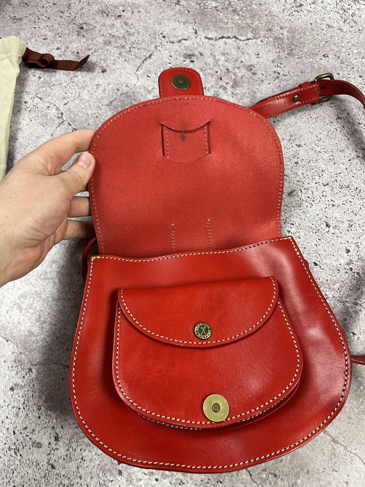 Other Penelope Chilvers Red Leather Mini Saddle Crossbody Bag Size ONE SIZE - 9 Thumbnail