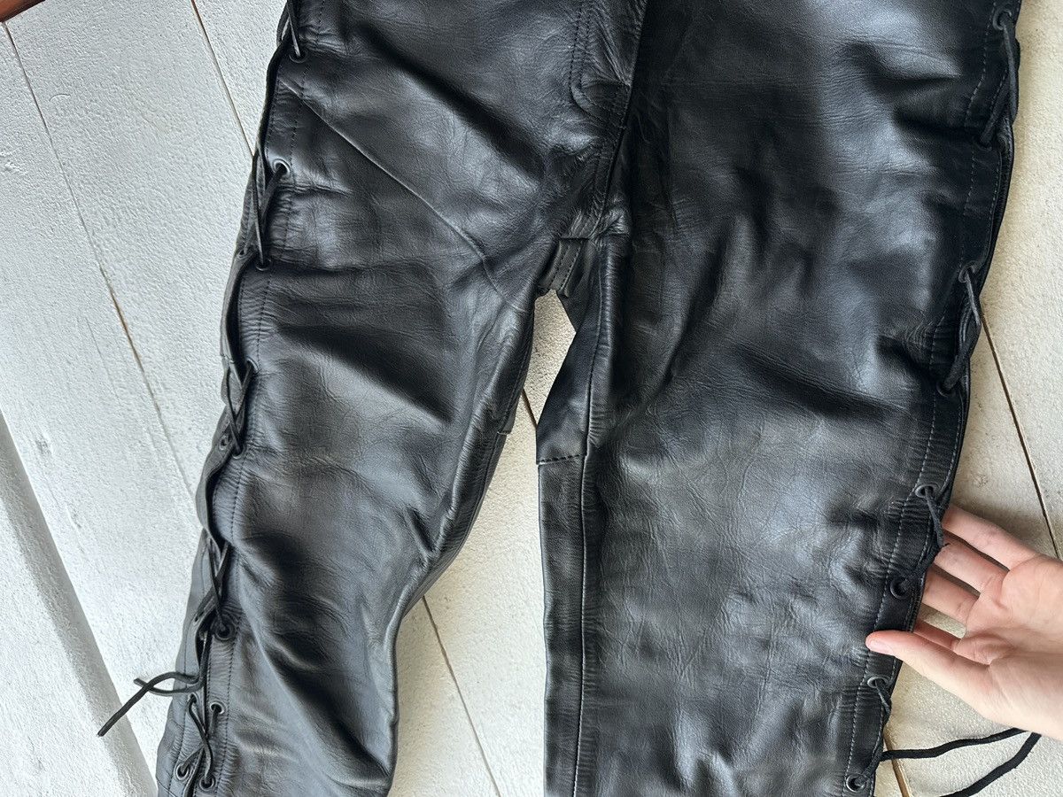 Leather 🚨GRAIL LEATHER PANTS RACING VNTG Cowboy Biker Leather Pants Size US 27 - 3 Thumbnail