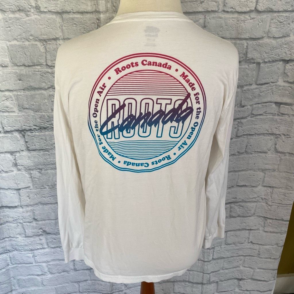 Roots Roots Canada men XL Crewneck graphic print t-shirt white Size US XL / EU 56 / 4 - 8 Thumbnail