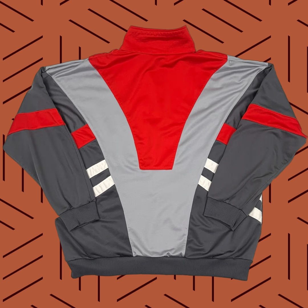 Adidas VINTAGE Adidas Jacket Mens XL 90s Gray Red Active Track Retro Hip Hop Streetwear Y2K Sports Size US XL / EU 56 / 4 - 1 Thumbnail