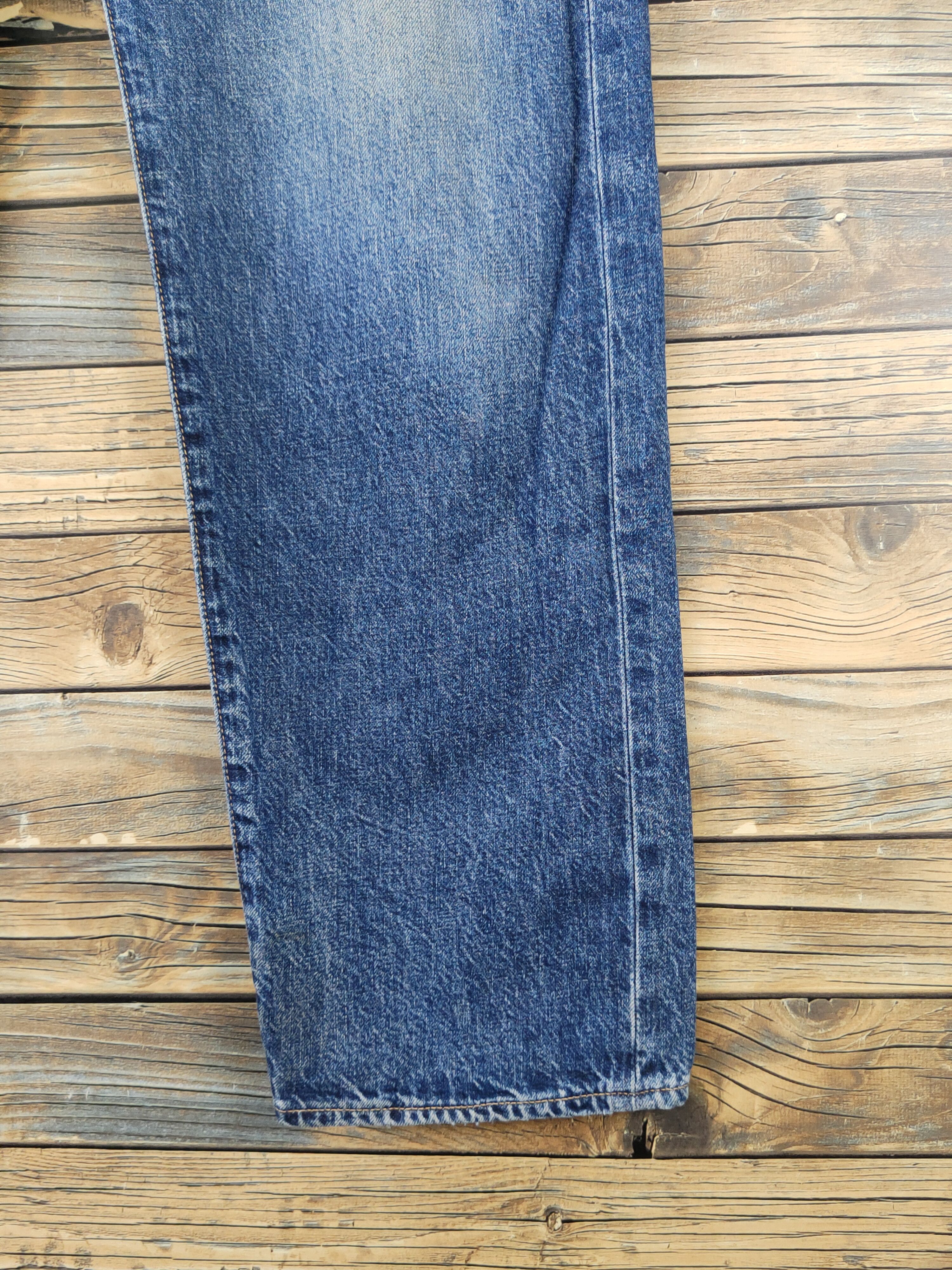 GU GU Dark Blue Distressed Ripped denim Jeans #W1873 Size US 33 - 6 Thumbnail