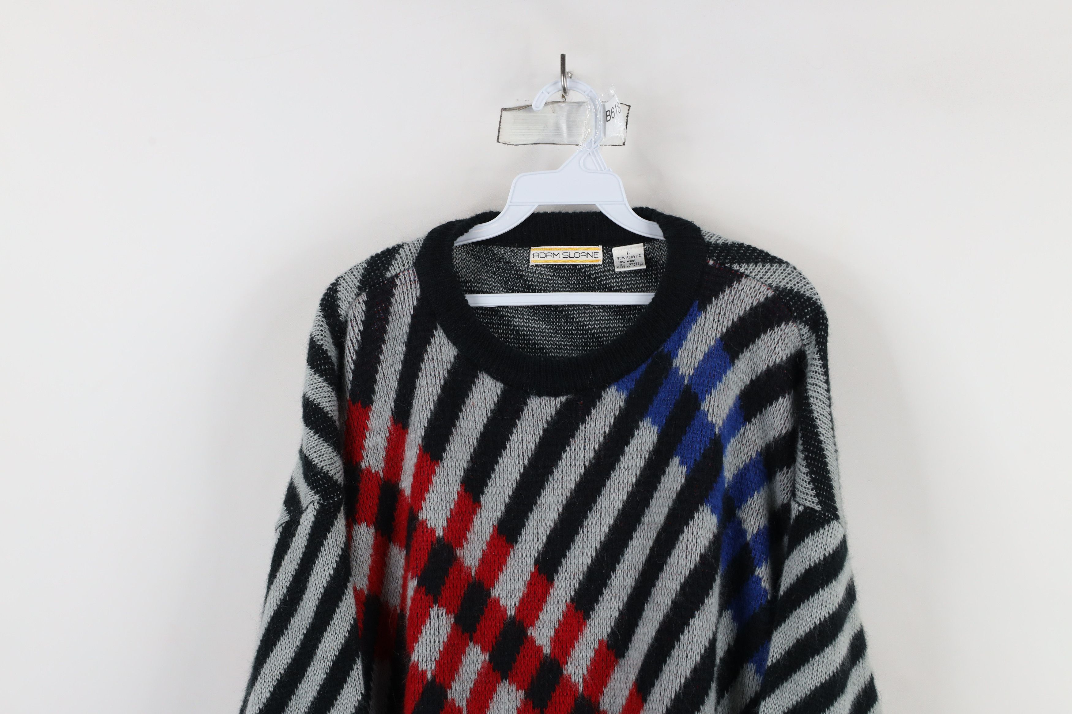 Vintage Vintage 90s Streetwear Wool Blend Knit Crewneck Sweater Size US L / EU 52-54 / 3 - 2 Thumbnail