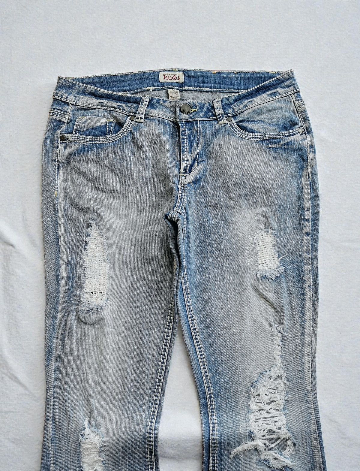 Le Grande Bleu (L.G.B.) Mudd Bootcut Flared Distressed Women Jeans LGB Size 33" - 4 Thumbnail
