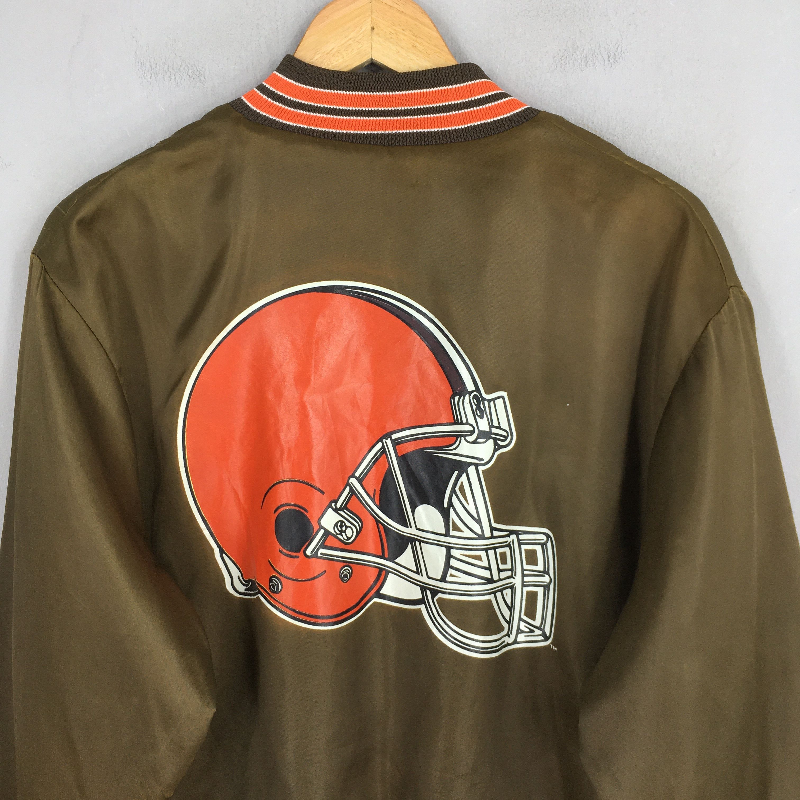 NFL Vintage 90's Cleveland Browns Rugby NFL Bomber Jacket Large Size US L / EU 52-54 / 3 - 2 Thumbnail