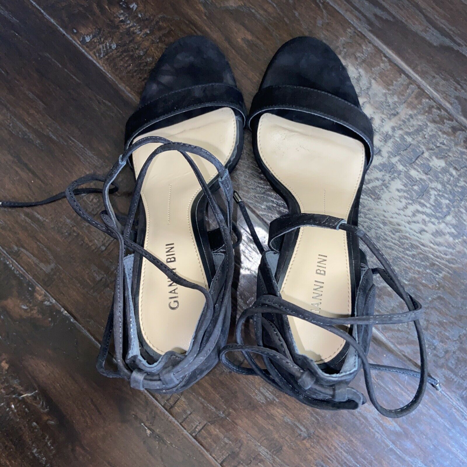 Other Gianni Bini Suede Black Women’s Heels Wrap Ankle Strap 9.5 Size US 9.5 / IT 39.5 - 4 Thumbnail