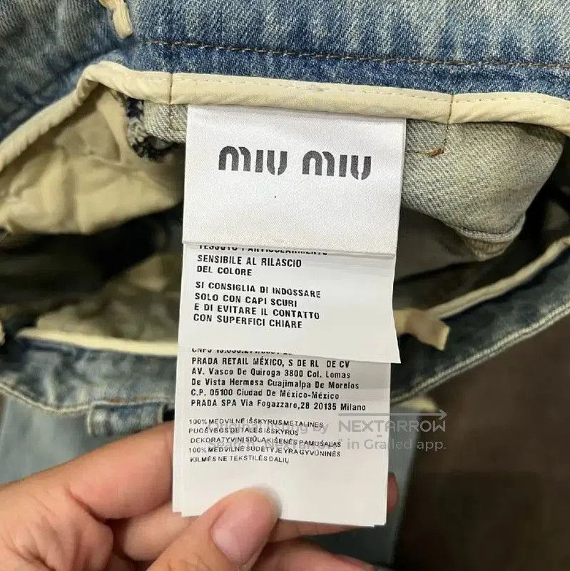 Miu Miu Miu Miu Blue Cotton Denim Pants for Women . Size 23" - 4 Thumbnail