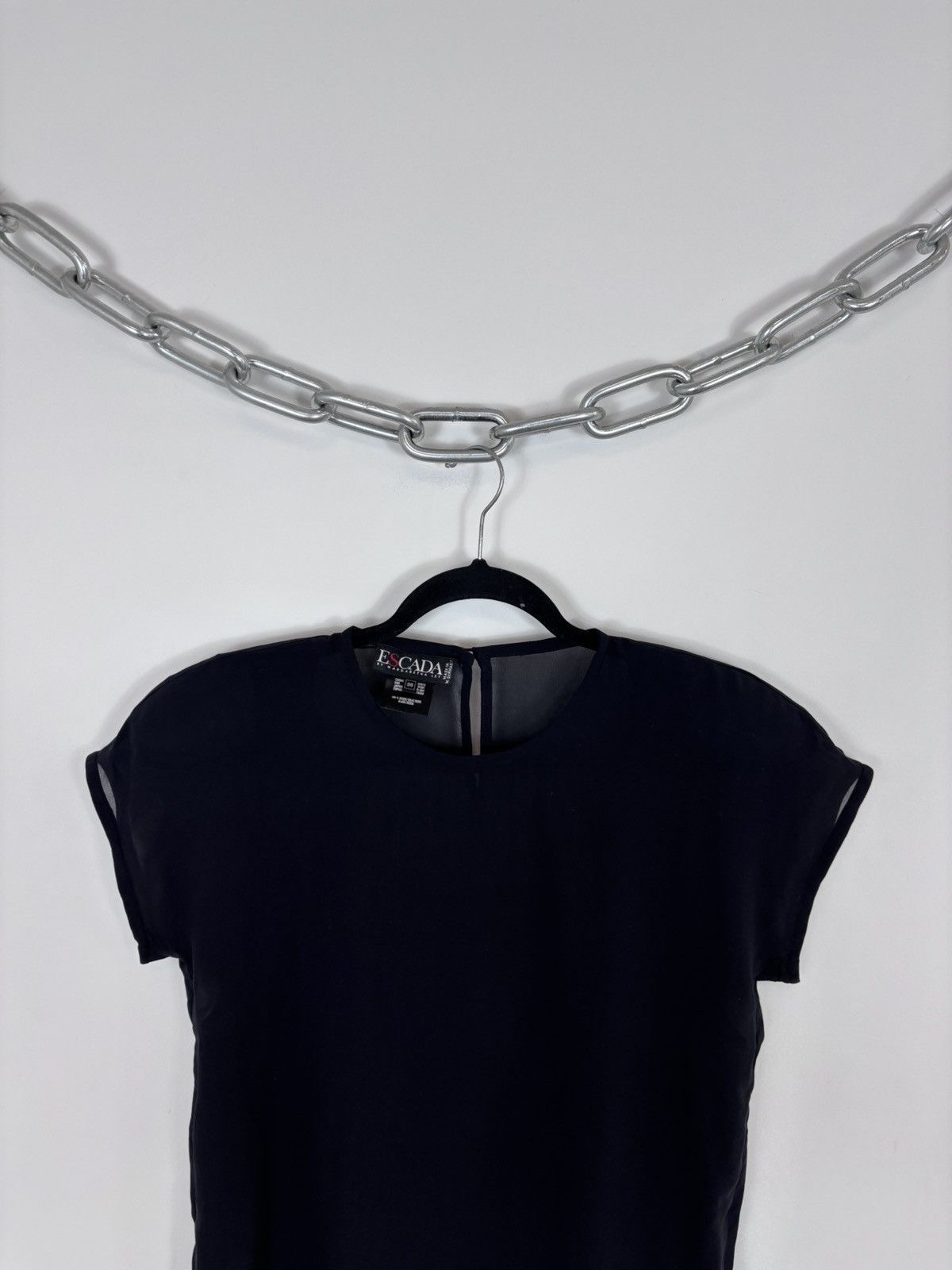 Escada Escada By Margaretha Lay Women’s Black Silk T-Shirt Blouse Size S / US 4 / IT 40 - 2 Thumbnail