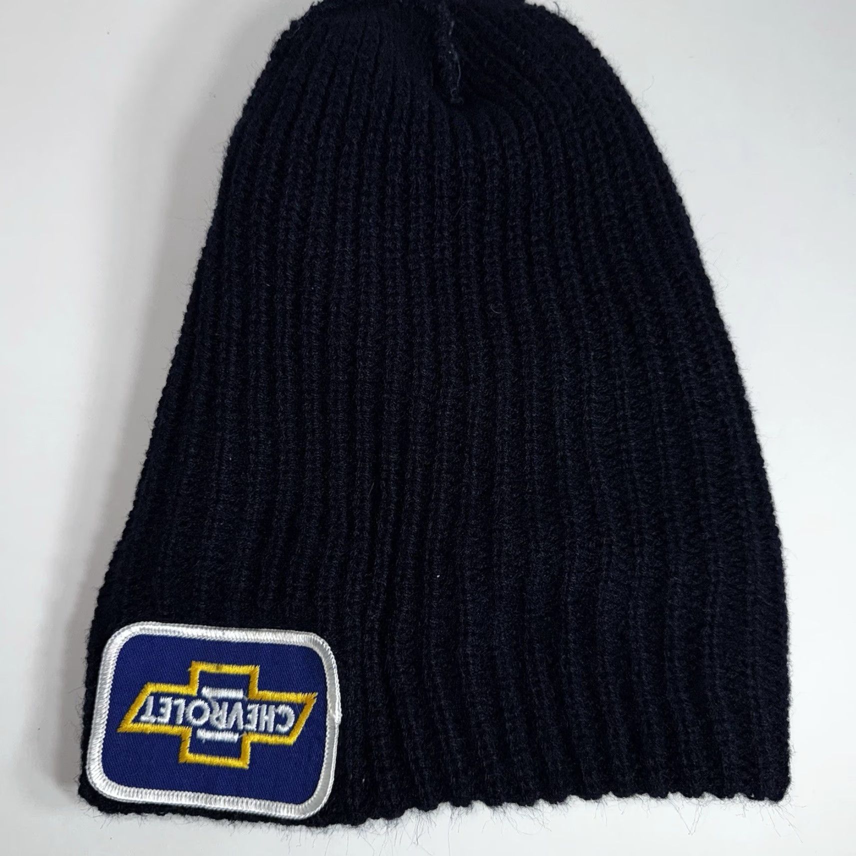 Vintage VINTAGE Chevrolet Beanie Hat Patch Dark Navy Blue 80’s Knit Winter Beanie Men One Size Blue Knit Winter 80s Mens Size ONE SIZE - 5 Thumbnail