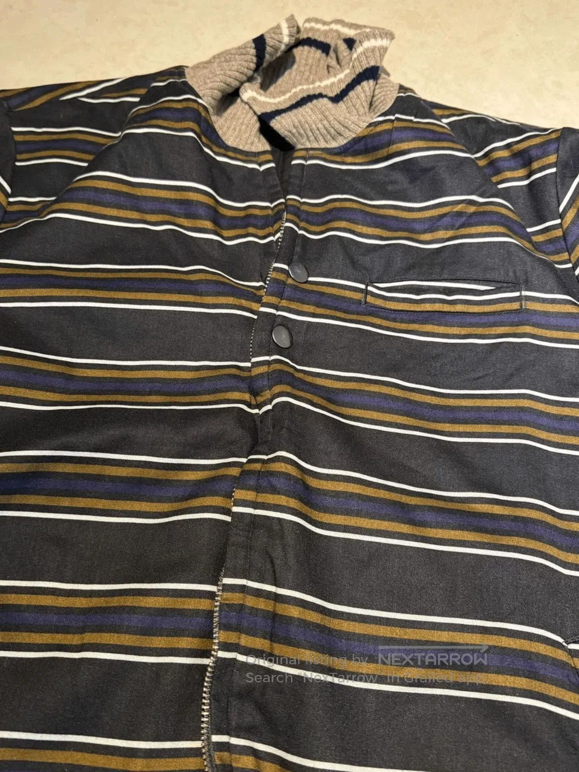 Undercover Sz 3 Undercover Horizontal Stripe Zip-up Bomber. Size US L / EU 52-54 / 3 - 2 Thumbnail