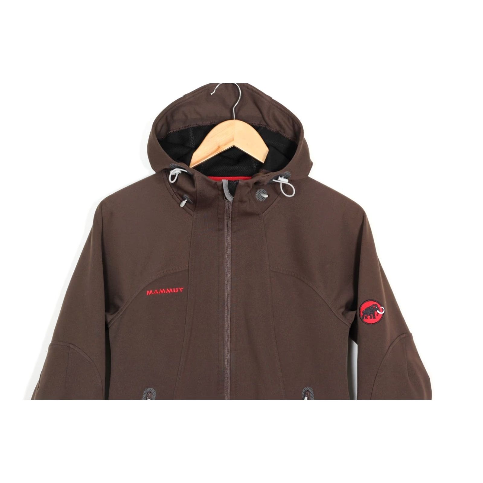 Mammut MAMMUT Ultimate Hooded Soft Shell Jacket Women M Brown Logo All Seasons Zip Pockets Casual Travel Matte/Vintage No Size M / US 6-8 / IT 42-44 - 2 Thumbnail