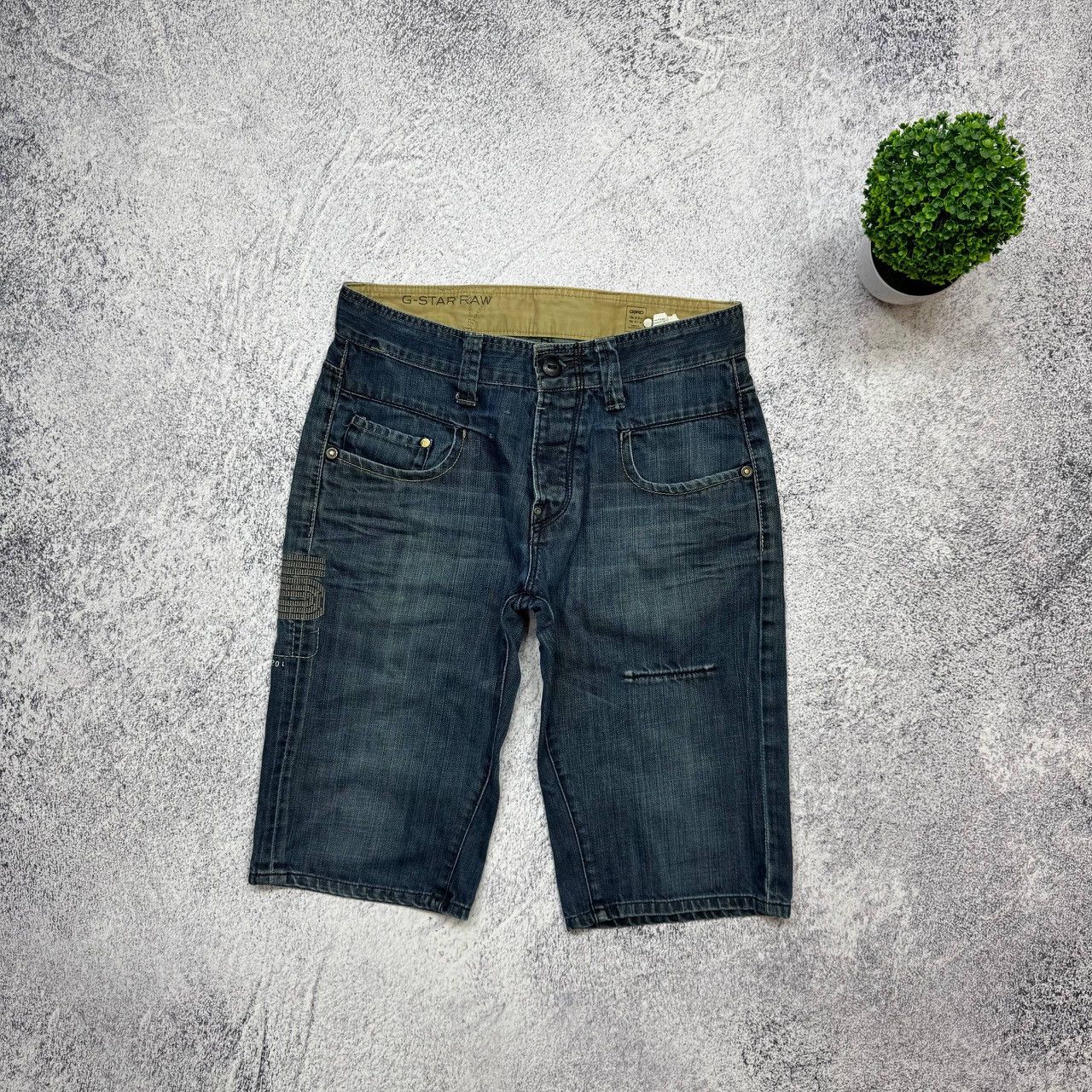 G-Star Vintage G-Star Raw Denim Baggy Y2K Jeans Short Mens Sz 32 Size US 32 / EU 48 - 4 Thumbnail