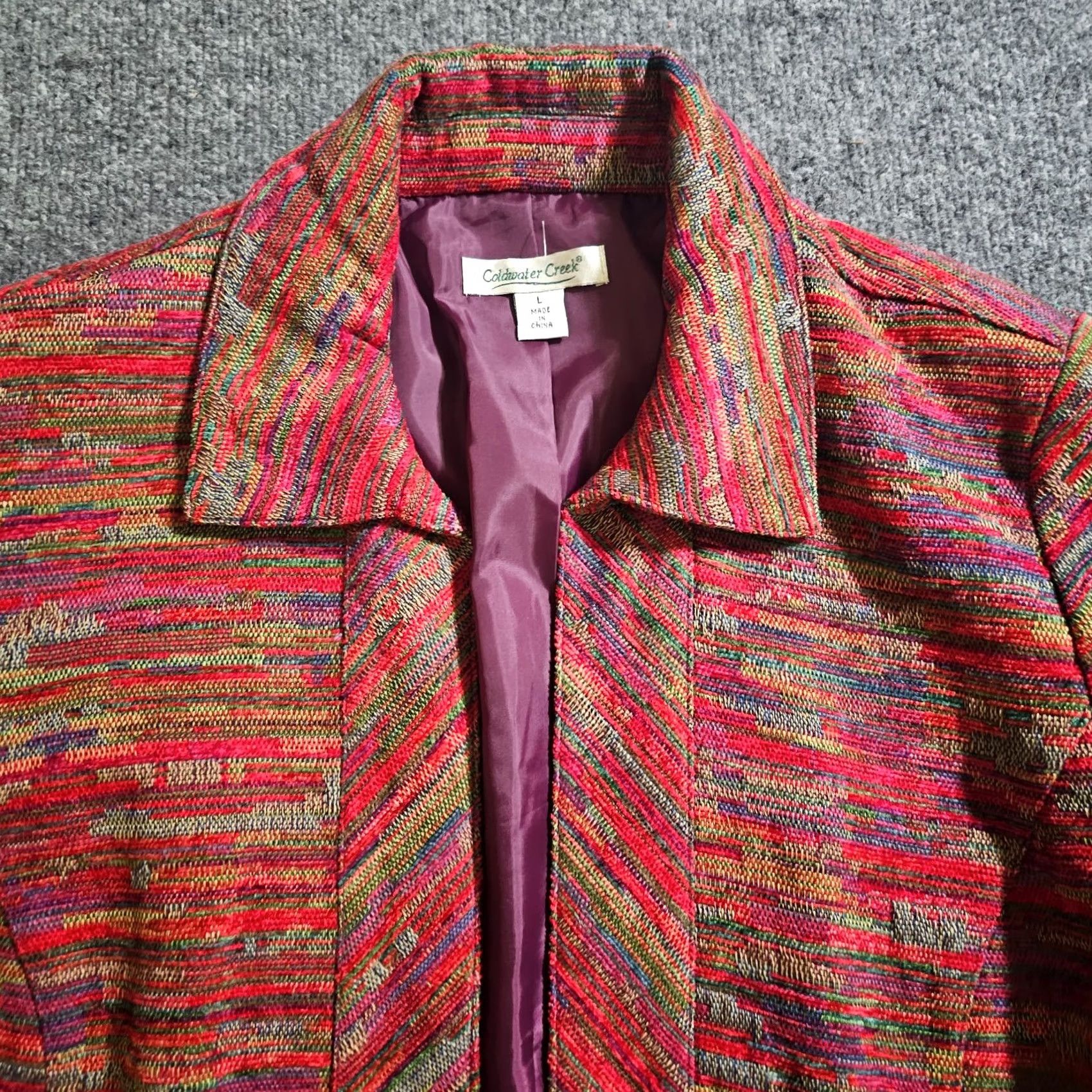 Coldwater Creek Coldwater Creek Blazer Shirt Womens Large Red Tweed Open Long Sleeve Career Jacket/Coat Mid-Length Size L / US 10 / IT 46 - 2 Thumbnail