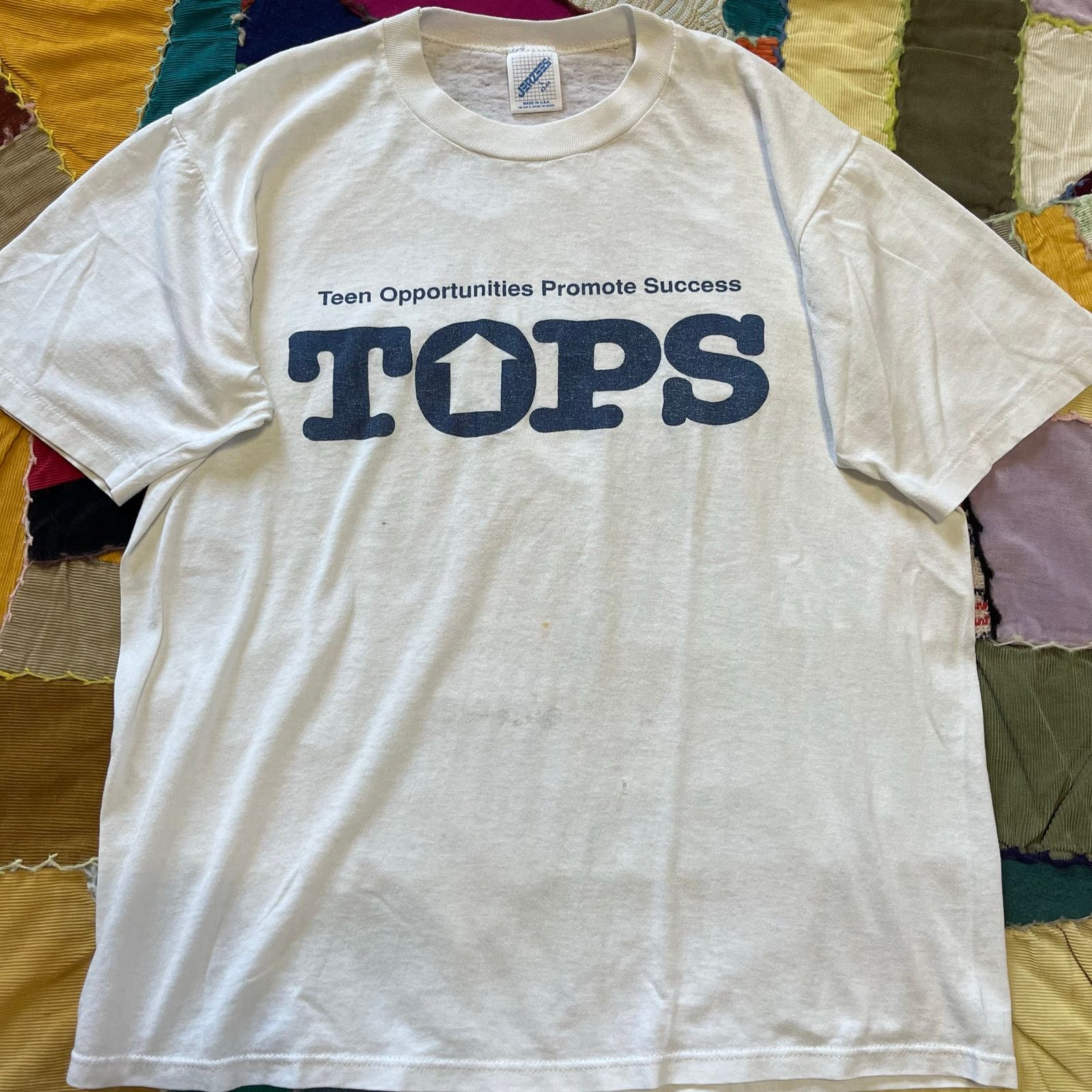 Jerzees Vintage Teen Opportunities Promote Success White Shirt M/L Size US L / EU 52-54 / 3 - 1 Thumbnail