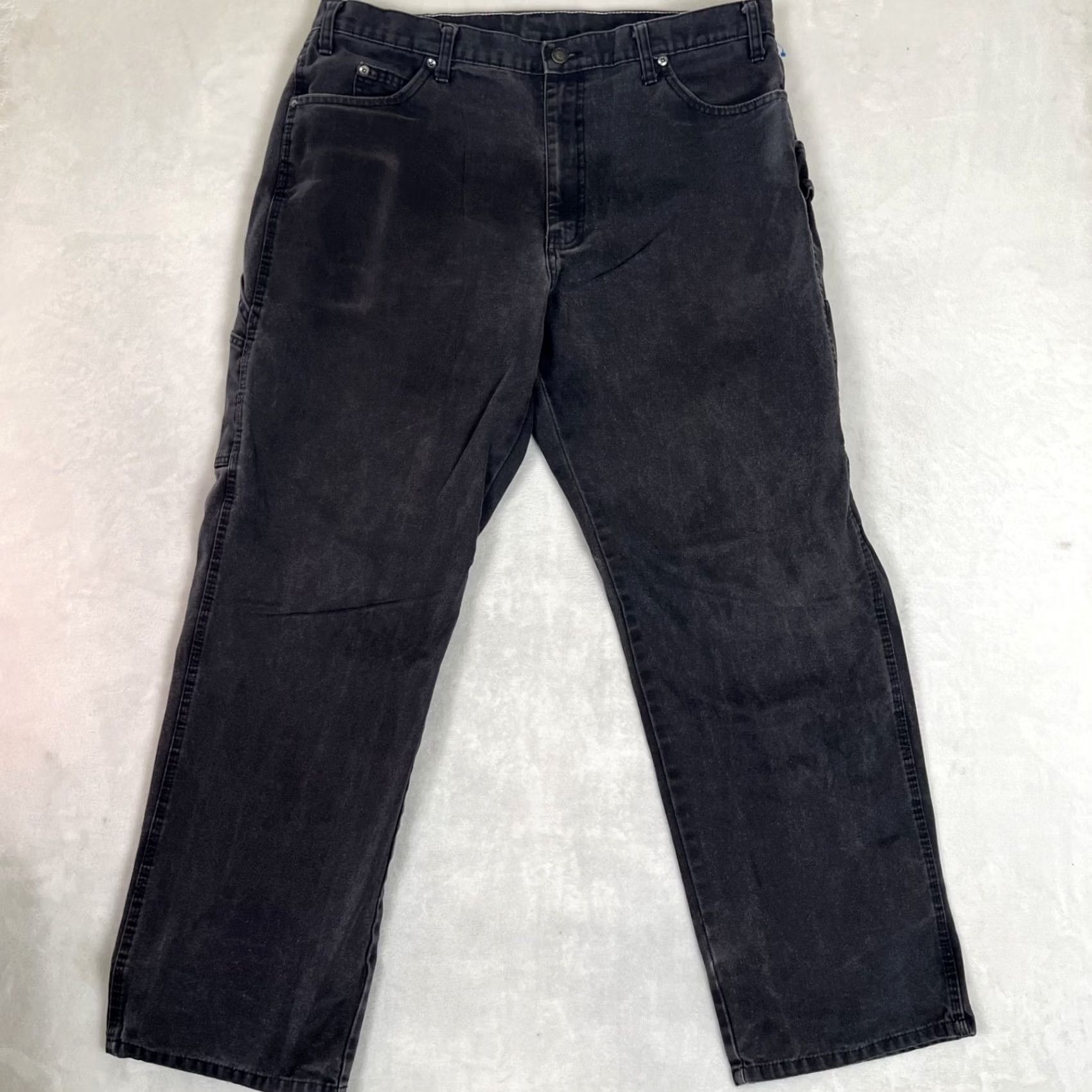 Dickies Dickies Carpenter Pants Mens 38x32 Black Y2K Workwear Utility Sun Faded Size US 38 / EU 54 - 2 Thumbnail