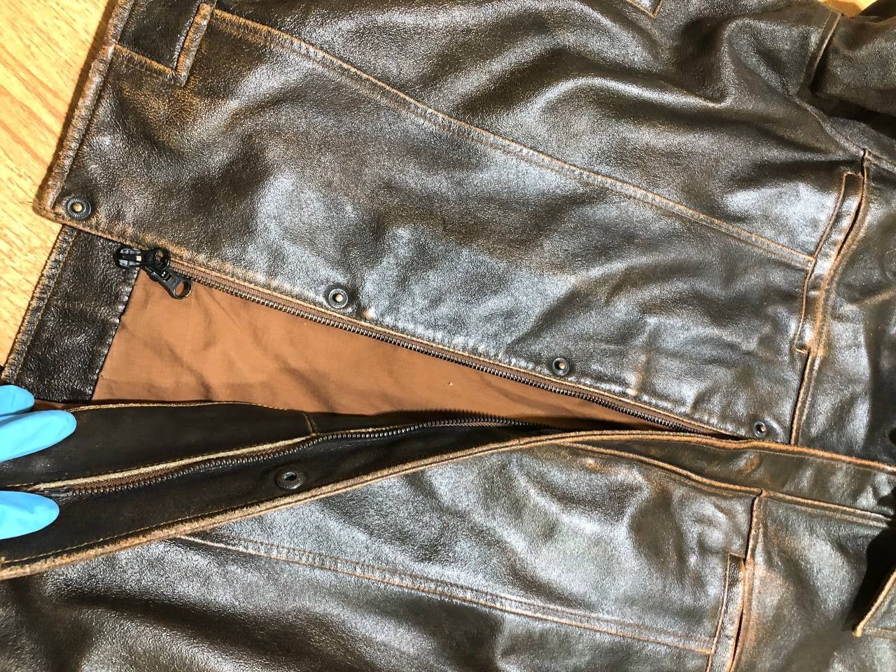Gap Gap Vintage Leather Jacket Brown Zip Oversized Size US L / EU 52-54 / 3 - 12 Thumbnail