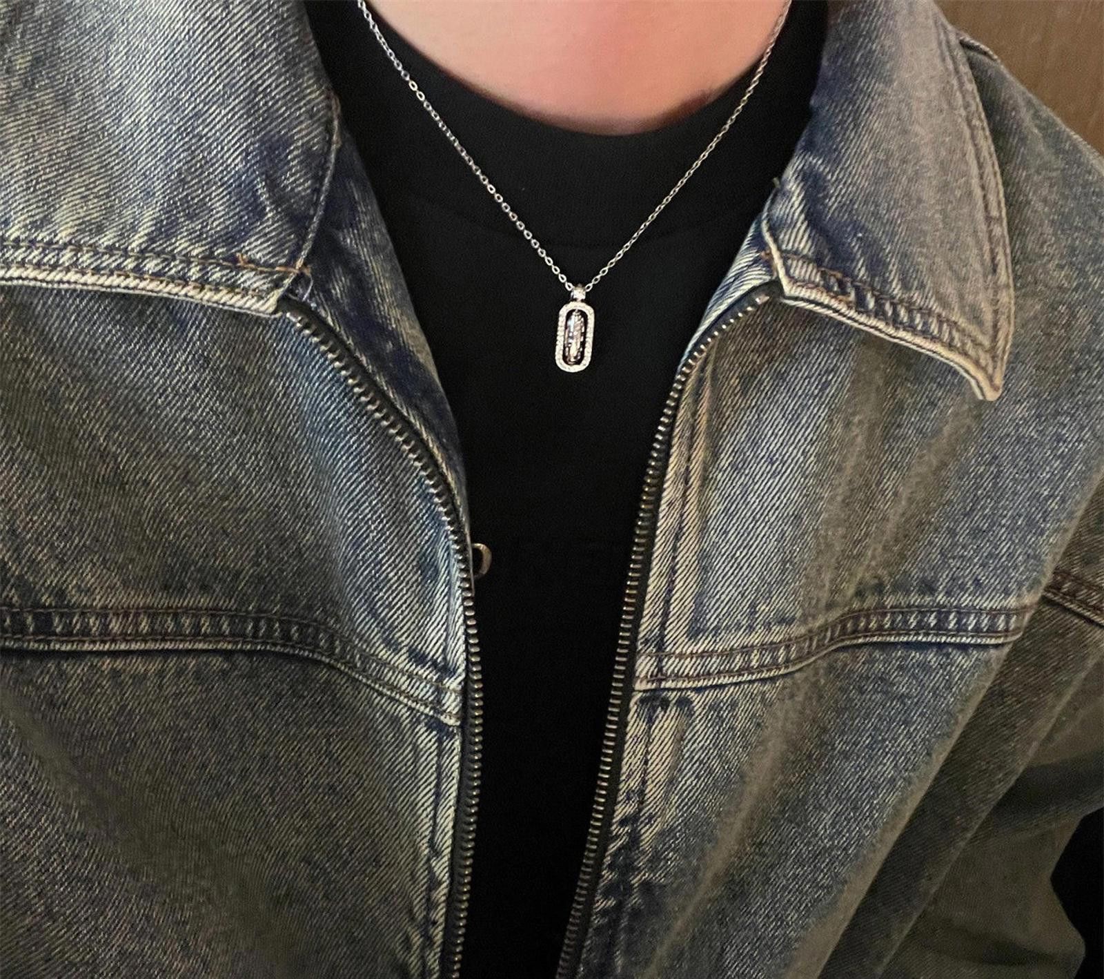 Jewelry Elegant Silver Pendant Necklace, Men's