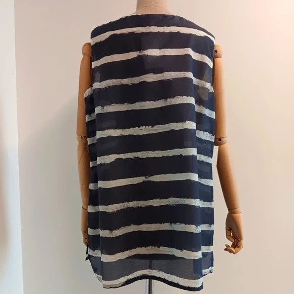 Lafayette 148 LAFAYETTE 148 NEW YORK Finley Striped Silk Blouse - Small Size S / US 4 / IT 40 - 6 Thumbnail